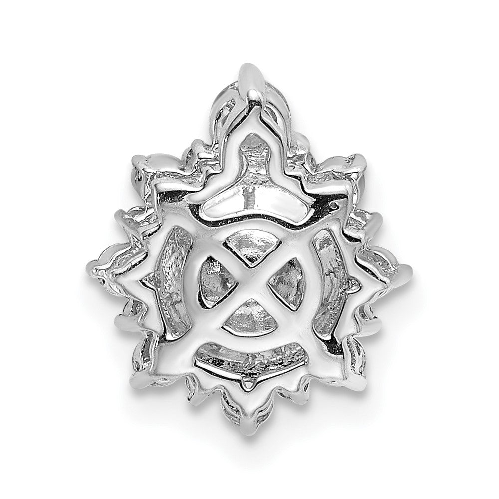 14k White Gold 1/3 Ct. Lab Grown Diamond VS/SI+ G+ and 7.00 mm Freshwater Cultured Pearl Chain Slide Pendant