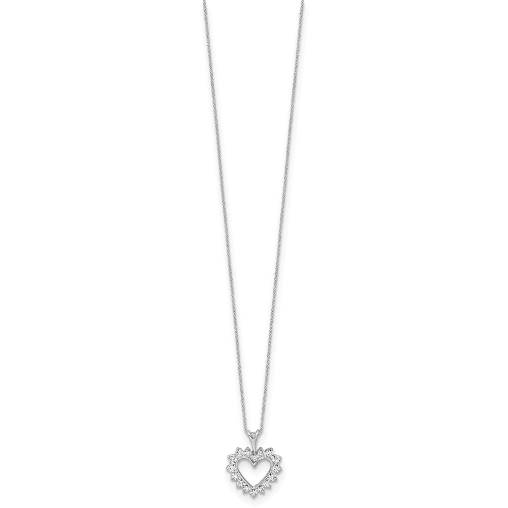 10k White Gold 1/2 Ct. Lab Grown Diamond VS/SI+ G+ 18 inch Heart Pendant Necklace