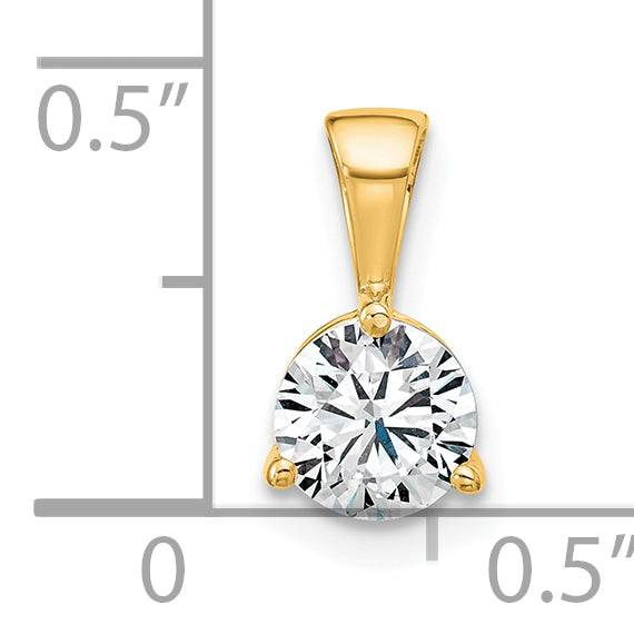 14k Yellow Gold 3/4 Ct. Lab Grown Diamond VS/SI+ G+ Three Prong Solitare Pendant