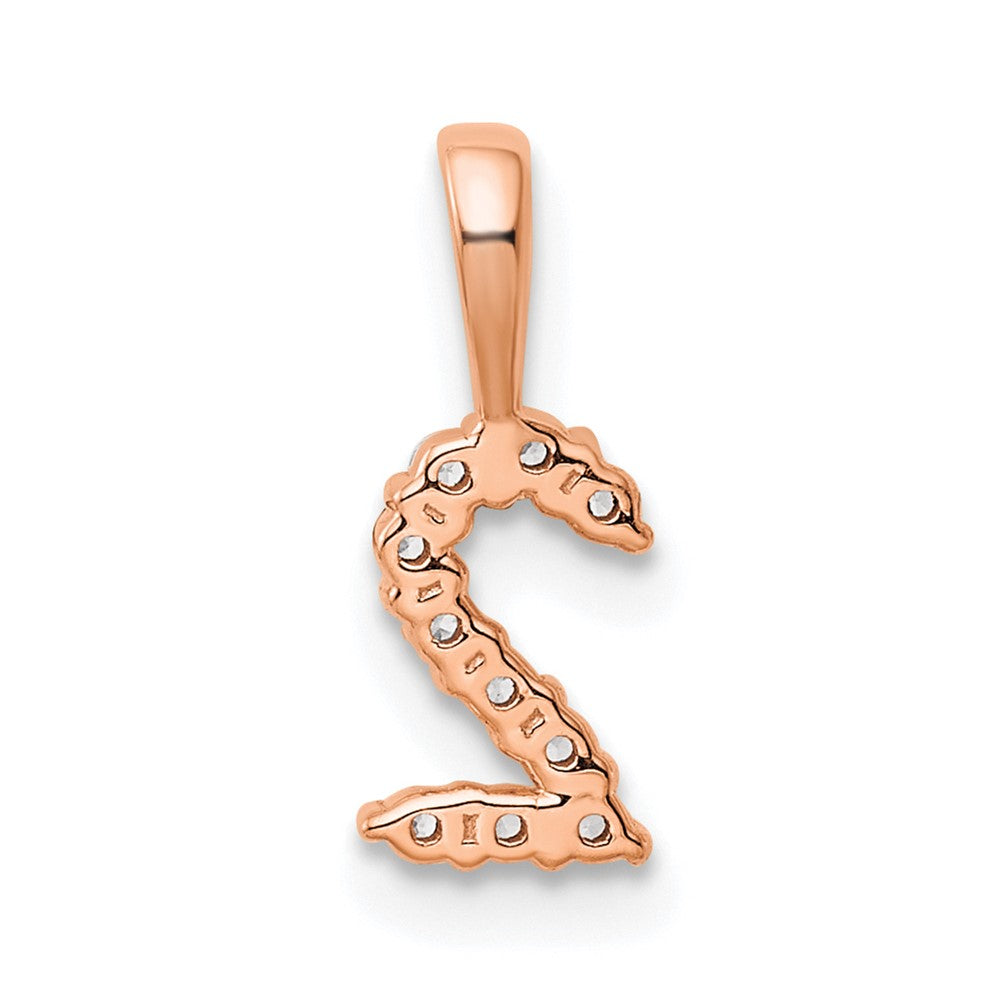 14K Rose Gold Diamond Number 2 Pendant