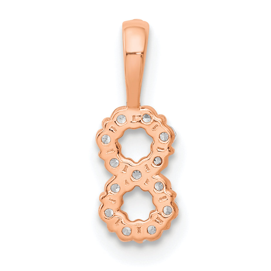 14K Rose Gold Diamond Number 8 Pendant