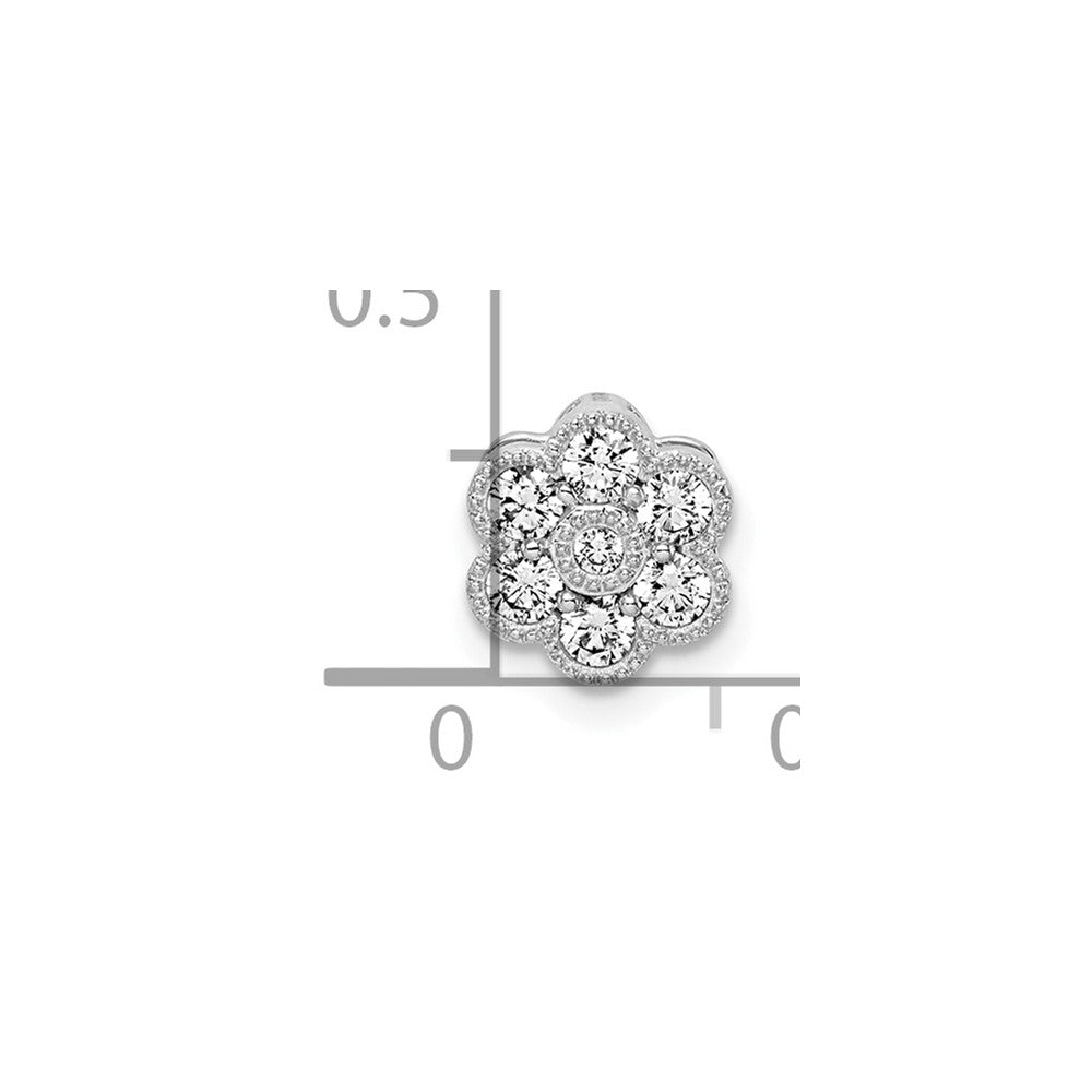 14k White Gold 1/4 Ct. Lab Grown Diamond VS/SI+ G+ Floral Chain Slide Pendant