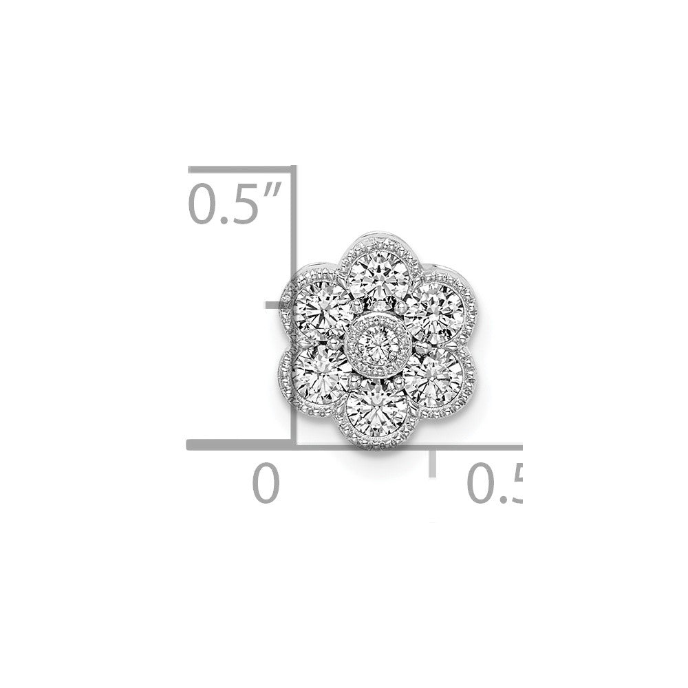 14k White Gold 1/2 Ct. Lab Grown Diamond VS/SI+ G+ Floral Chain Slide Pendant