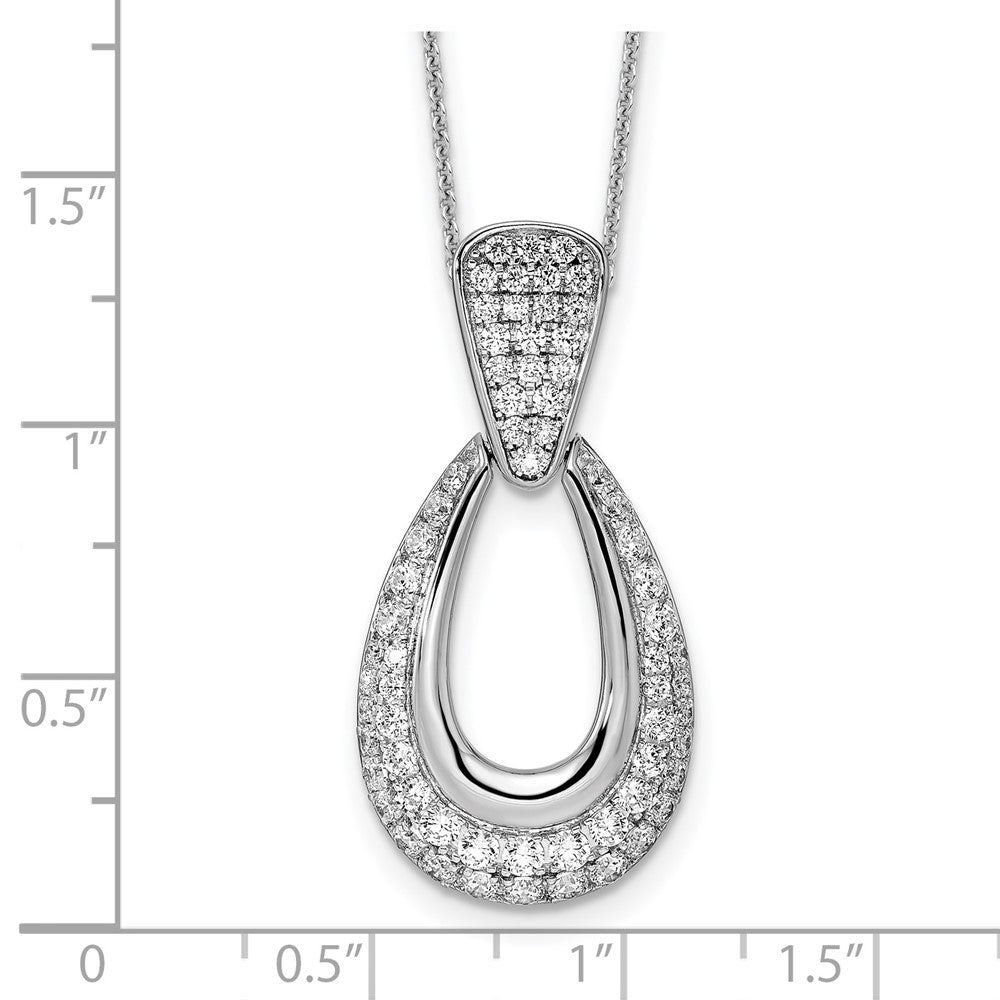14K White Gold True Origin 1 1/3 Carat Lab Created Diamond Vs Def 18 Inch Fancy Teardrop Necklace