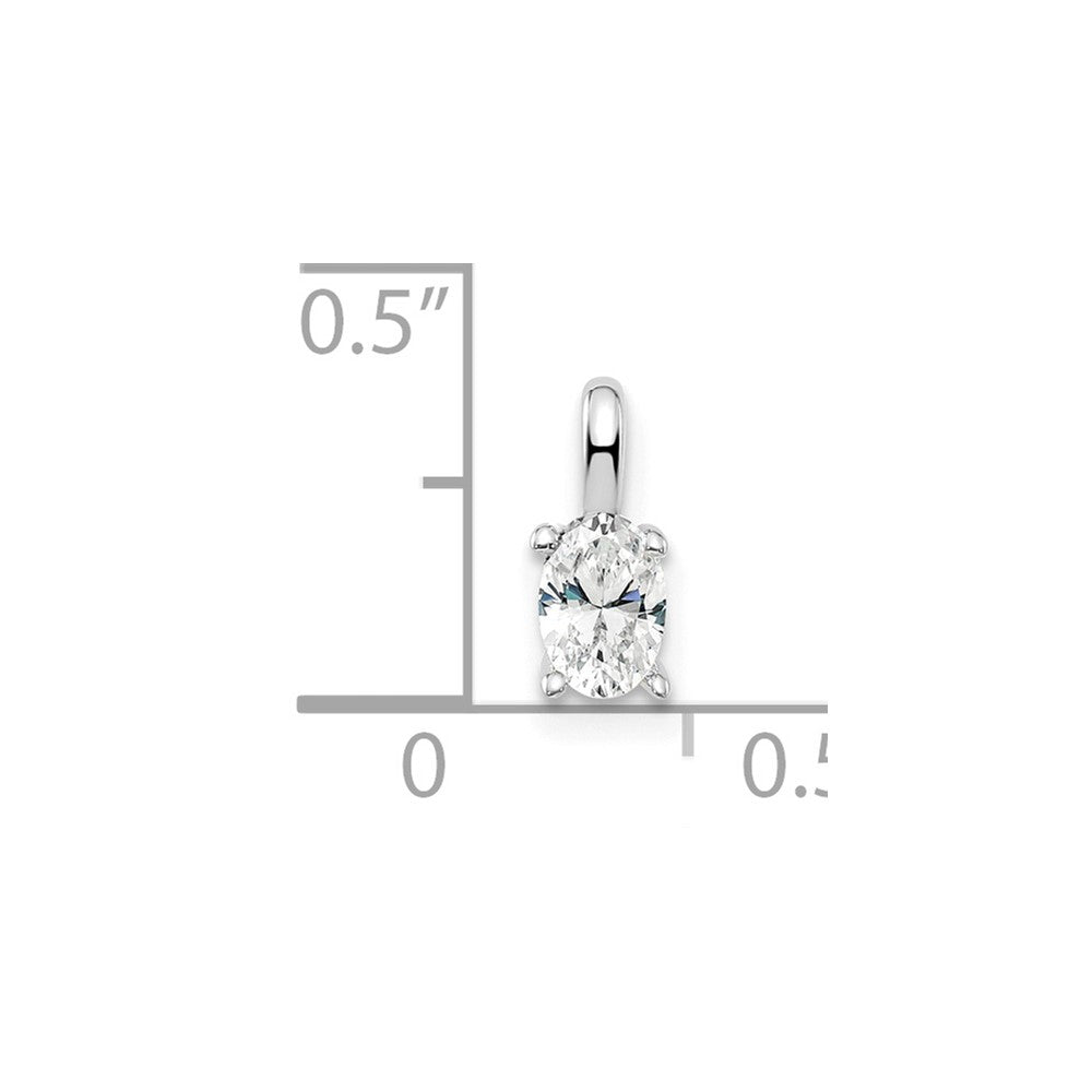 14k White Gold 1/3 Ct. Lab Grown Diamond VS/SI+ G+ Complete Oval Solitaire Pendant