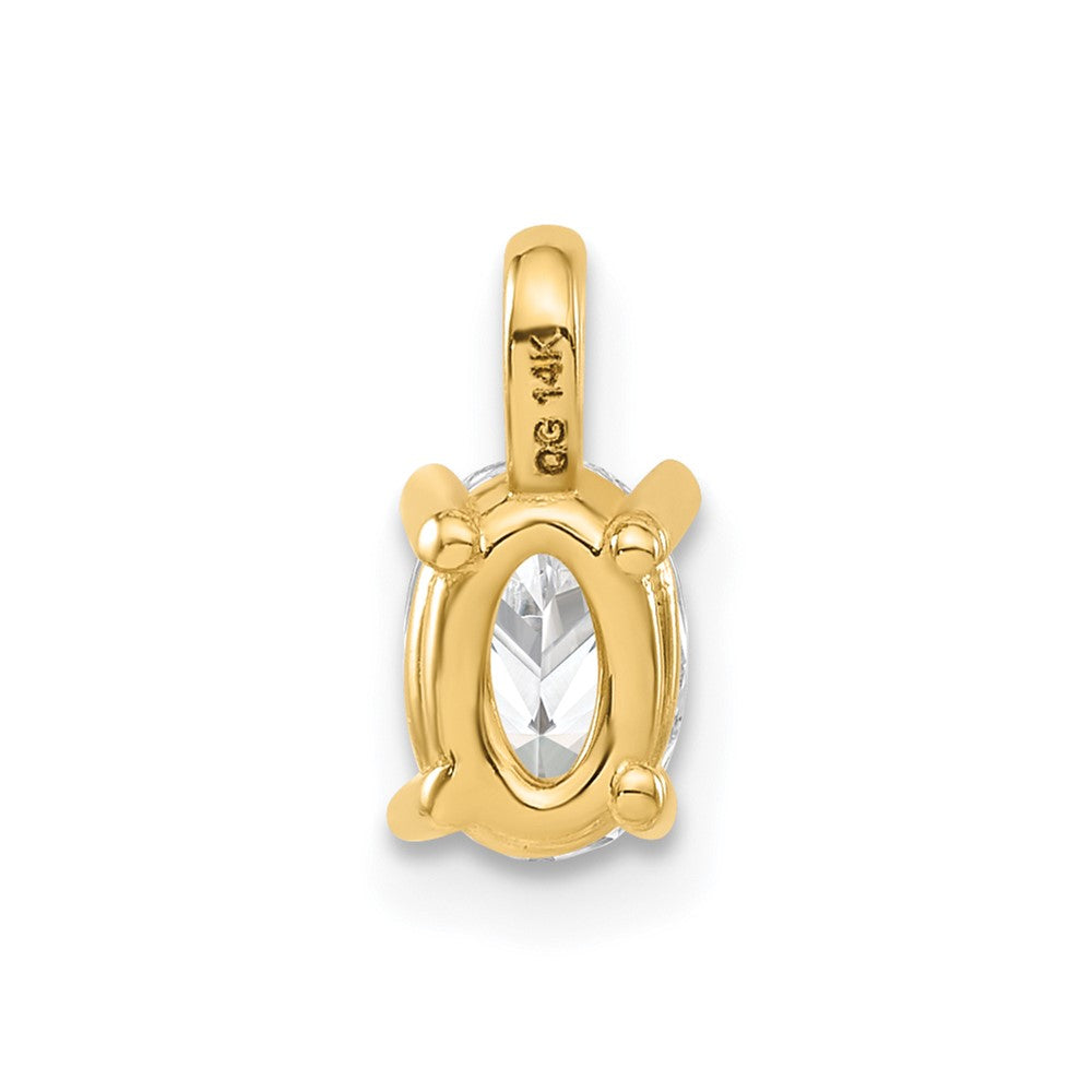 14k Yellow Gold 1/2 Ct. Lab Grown Diamond VS/SI+ G+ Complete Oval Solitaire Pendant