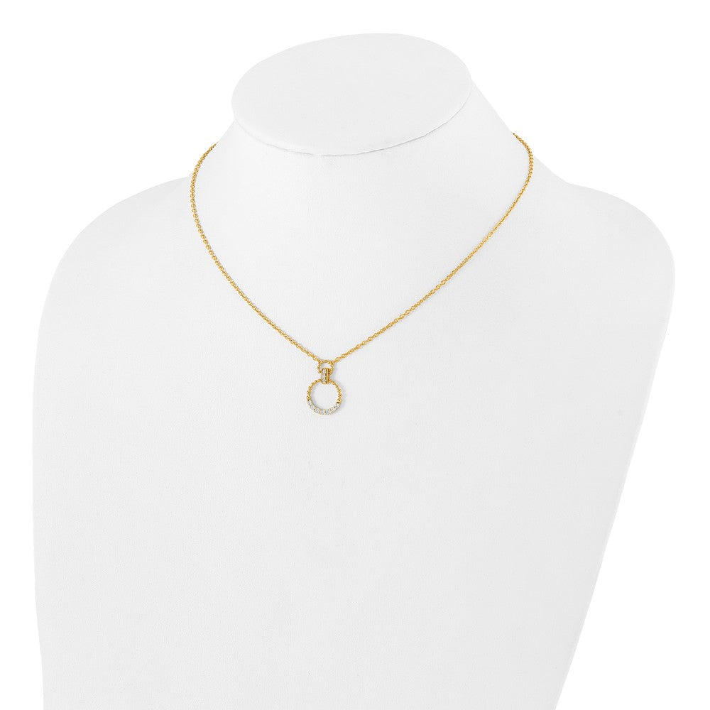 14k Yellow Gold 1/4 Ct. Lab Grown Diamond VS/SI+ G+ Circle 18 inch Pendant Necklace