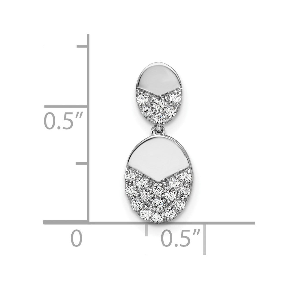 14k White Gold 1/5 Ct. Lab Grown Diamond VS/SI+ G+ Dangle Chain Slide Pendant