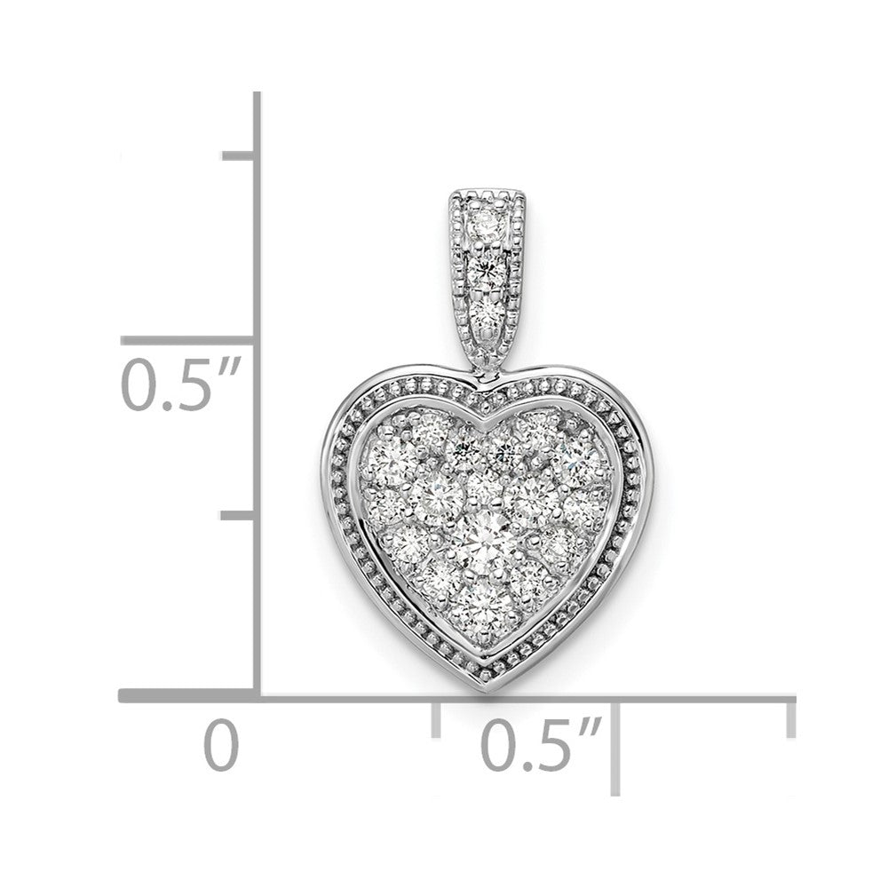 14k White Gold 3/8 Ct. Lab Grown Diamond VS/SI+ G+ Framed Heart Pendant