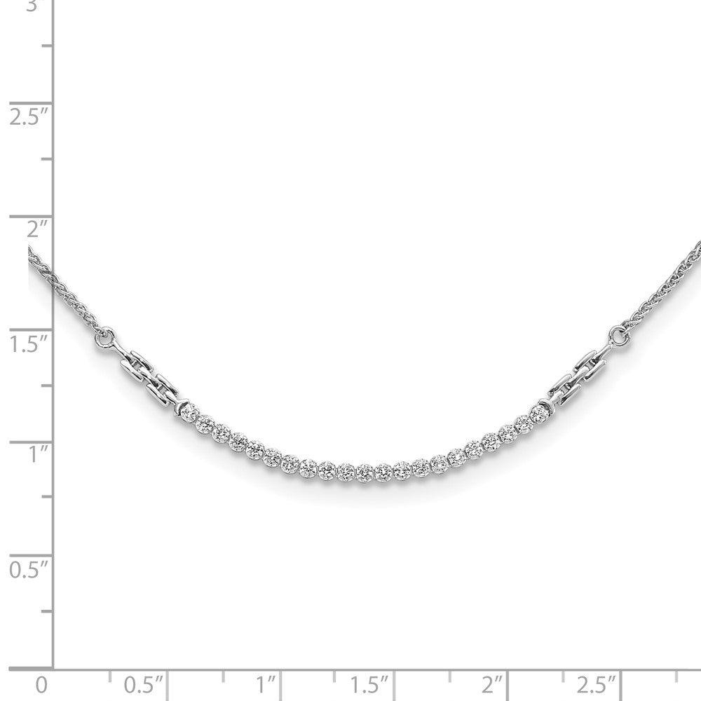 14k White Gold 1/2 Ct. Lab Grown Diamond VS/SI+ G+ Adjustable up to 24 inch Tennis Style Bolo Necklace