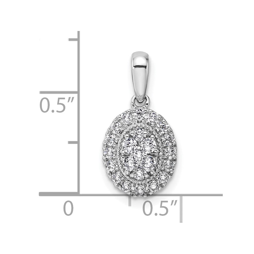 14k White Gold 3/8 Ct. Lab Grown Diamond VS/SI Oval Halo Pendant
