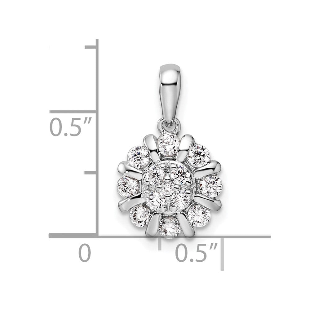 14k White Gold 1/2 Ct. Lab Grown Diamond VS/SI+ G+ Halo Pendant