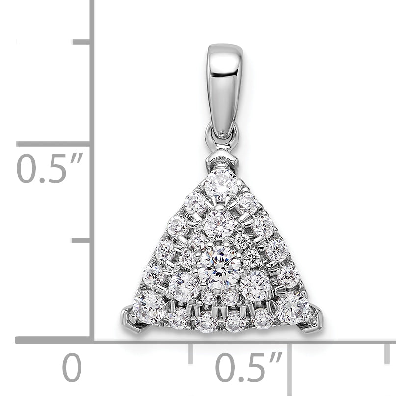 14k White Gold 1/2 Ct. Lab Grown Diamond VS/SI+ G+ Triangle Cluster Pendant