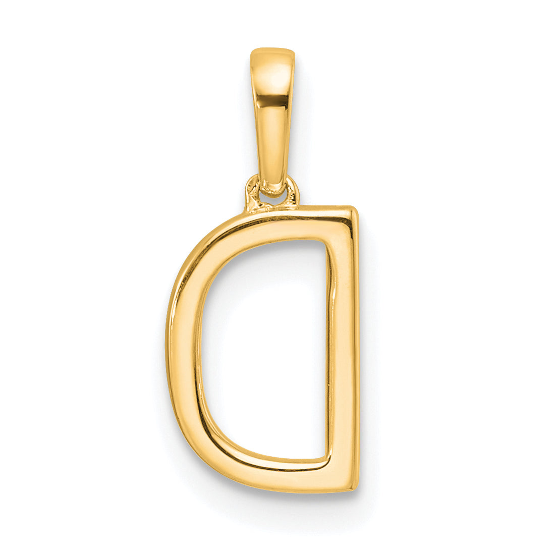 10K Yellow Gold 10K Diamond Letter D Initial Pendant