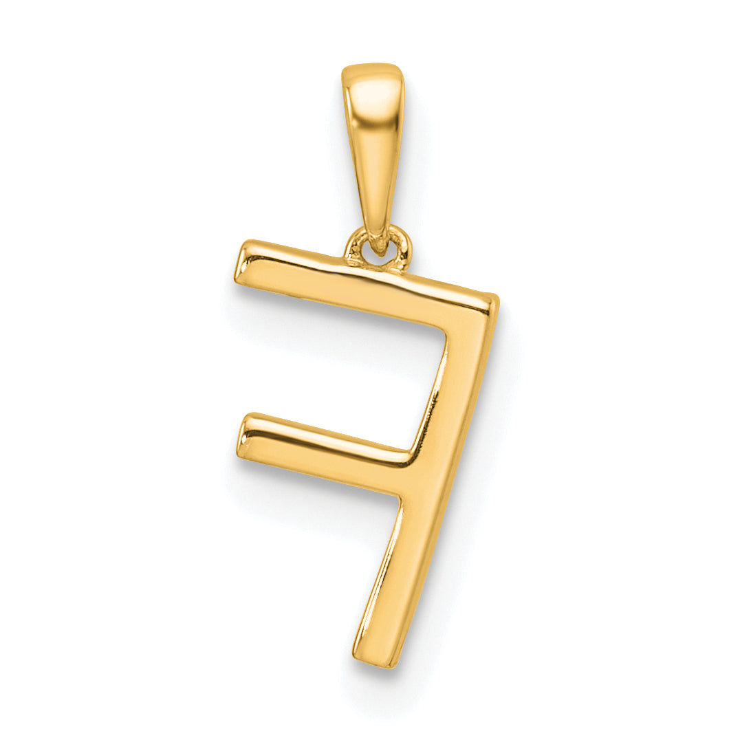 10K Yellow Gold 10K Diamond Letter F Initial Pendant