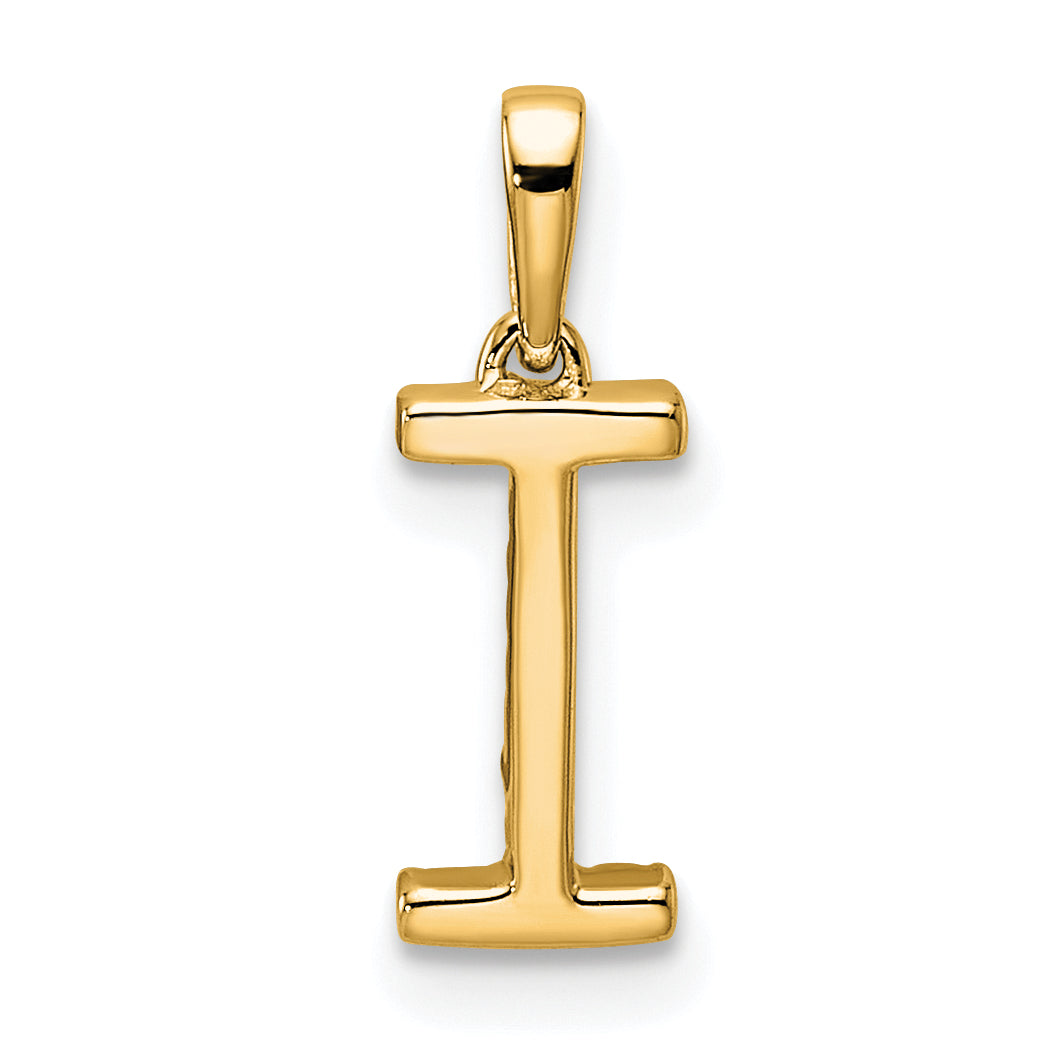 10K Yellow Gold 10K Diamond Letter I Initial Pendant