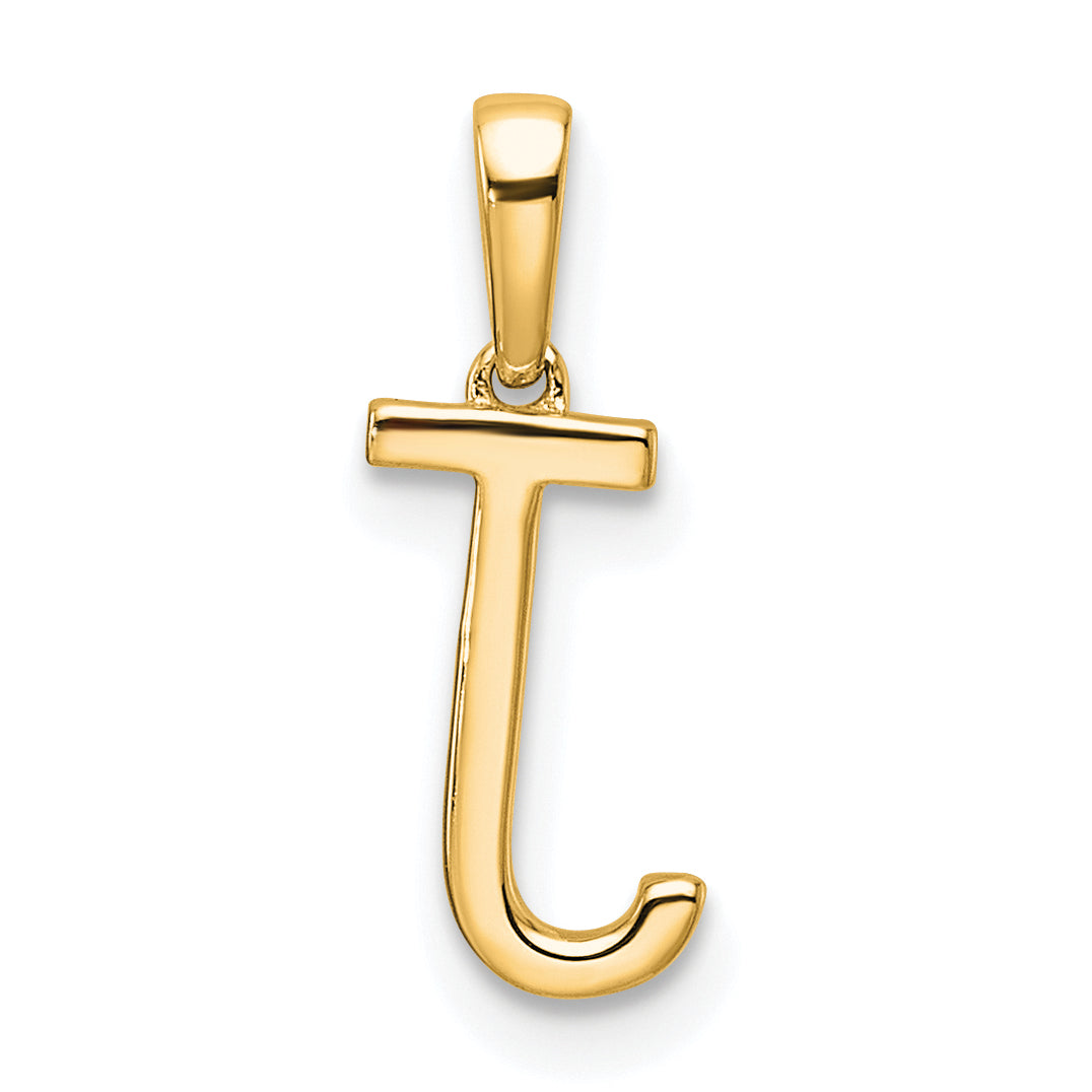 10K Yellow Gold 10K Diamond Letter J Initial Pendant
