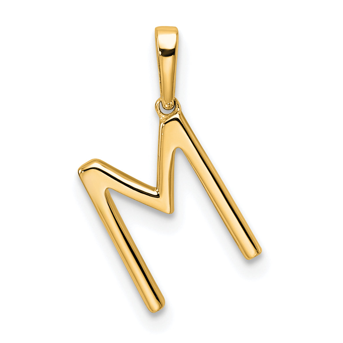 10K Yellow Gold 10K Diamond Letter M Initial Pendant