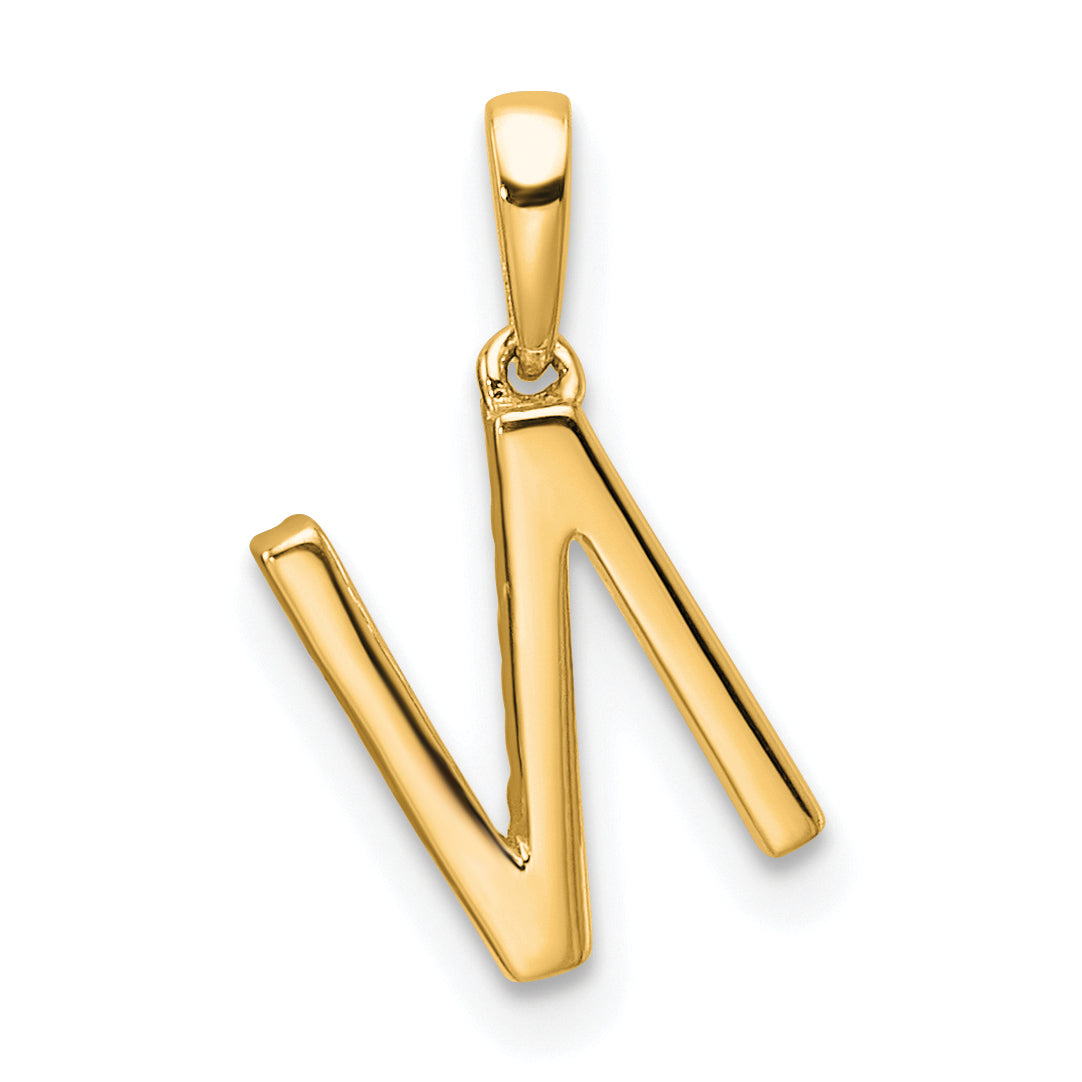 10K Yellow Gold 10K Diamond Letter N Initial Pendant