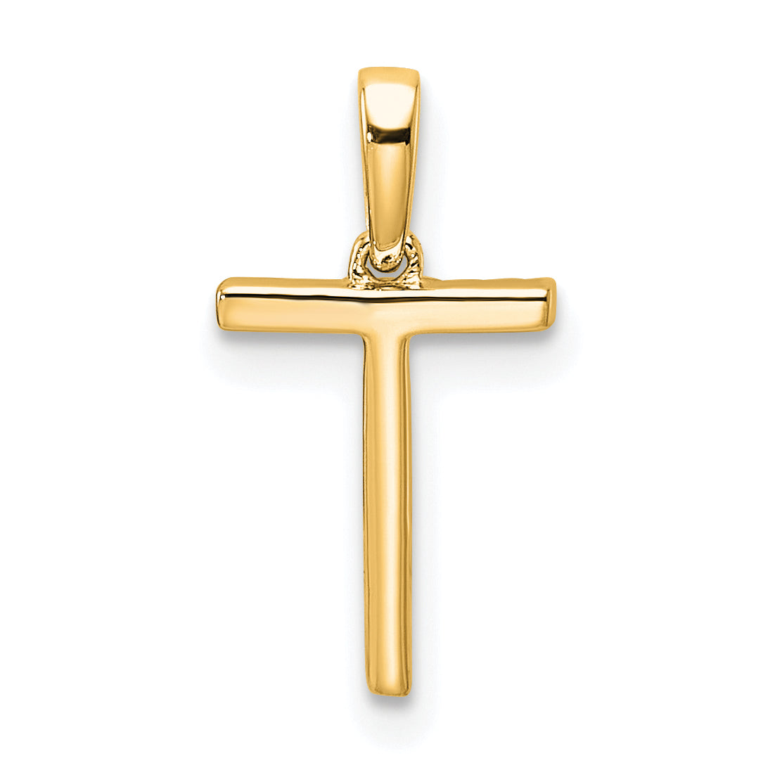10K Yellow Gold 10K Diamond Letter T Initial Pendant