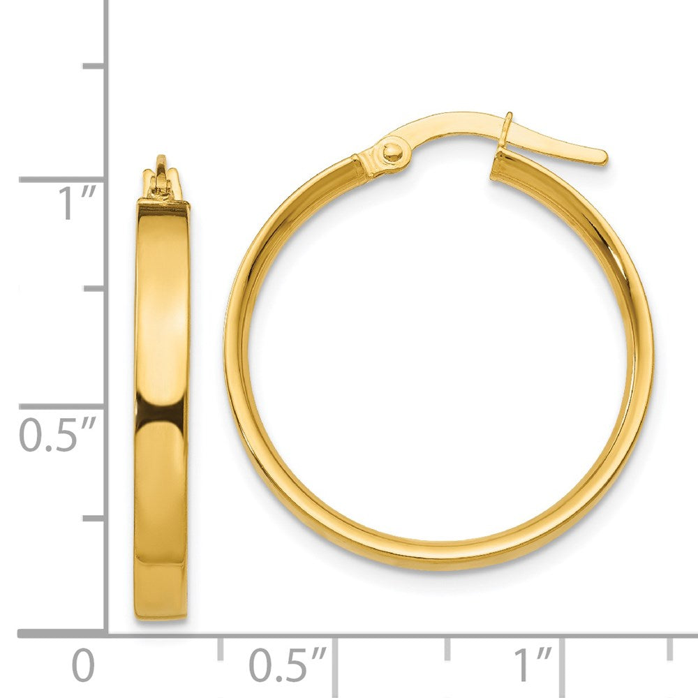 14K Yellow Gold 3mm Medium Hoop Earrings