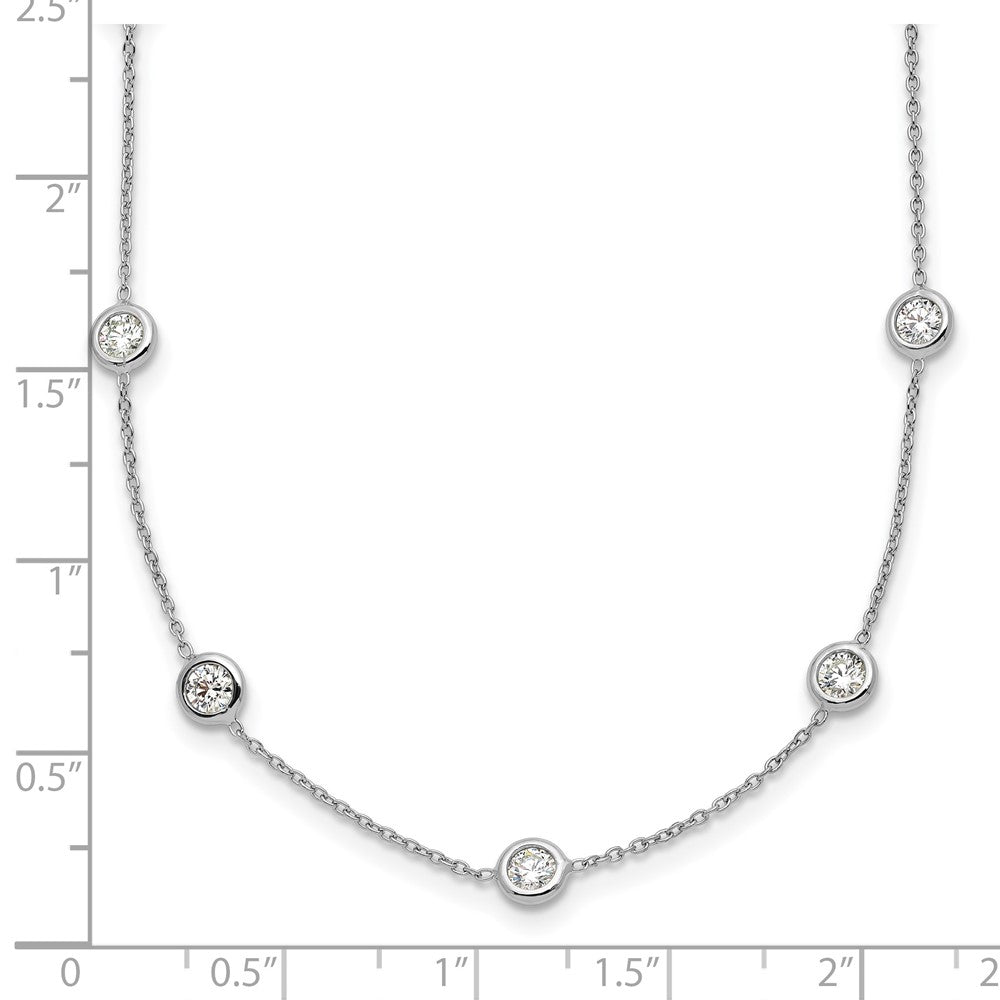 Platinum Herco Polished Bezel Set 14 Lab Grown Diamond Station 16 Inch Necklace