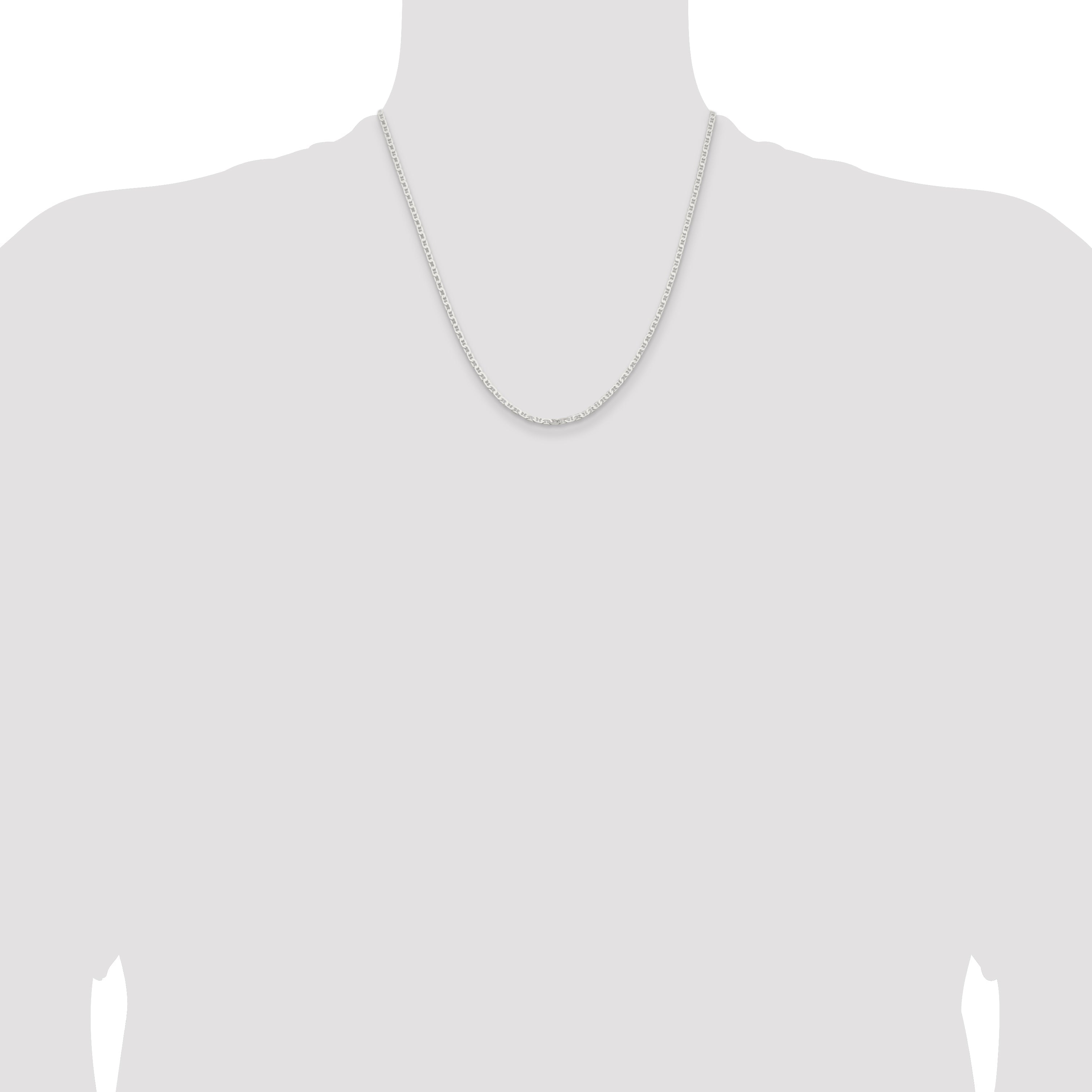 20 Inch Sterling Silver 2.1mm Flat Anchor Chain Necklace