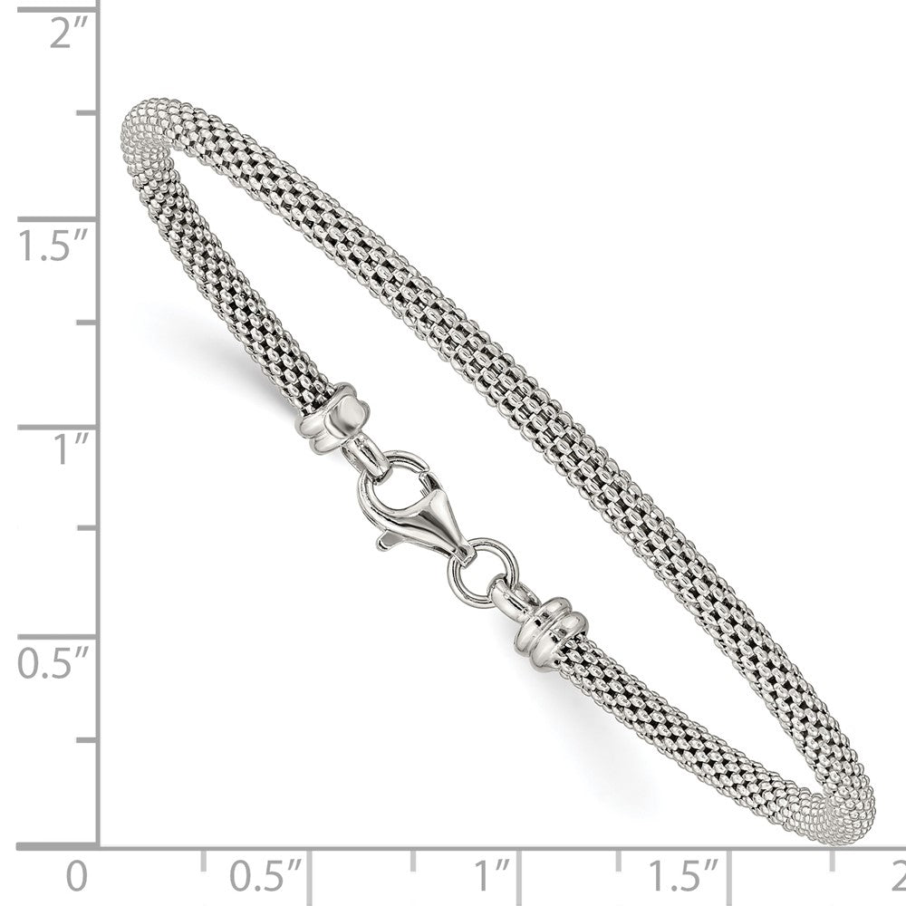 Sterling Silver Textured W/Clasp Bangle