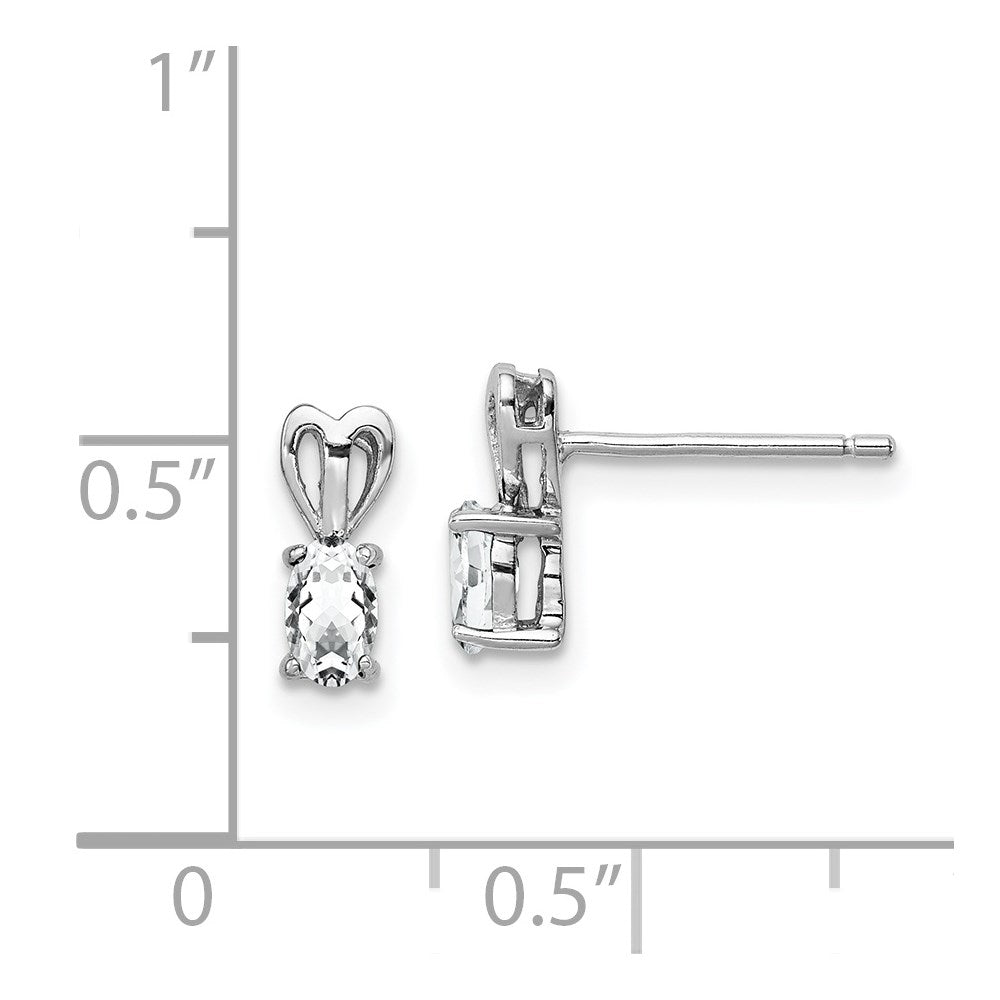 Sterling Silver Rhodium-Plated White Topaz Earrings