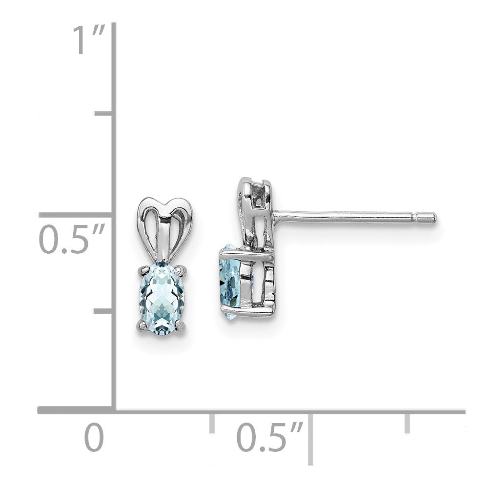 Sterling Silver Rhodium-Plated Aquamarine Earrings