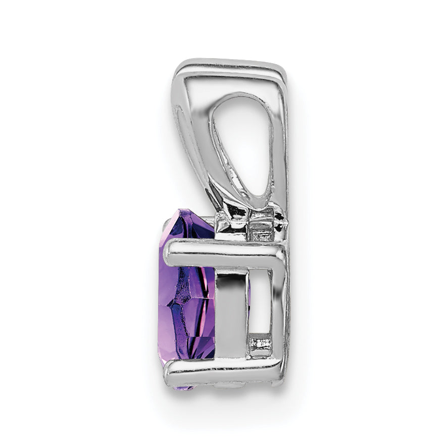 Sterling Silver Rhodium-Plated Amethyst Pendant