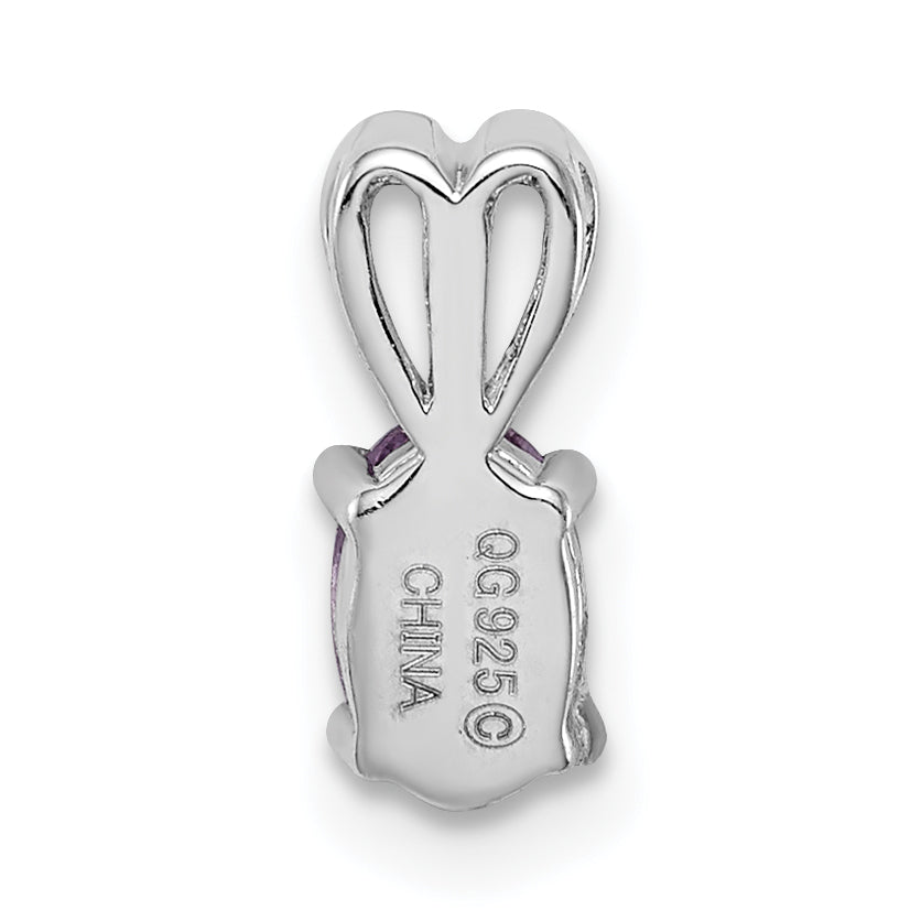 Sterling Silver Rhodium-Plated Amethyst Pendant