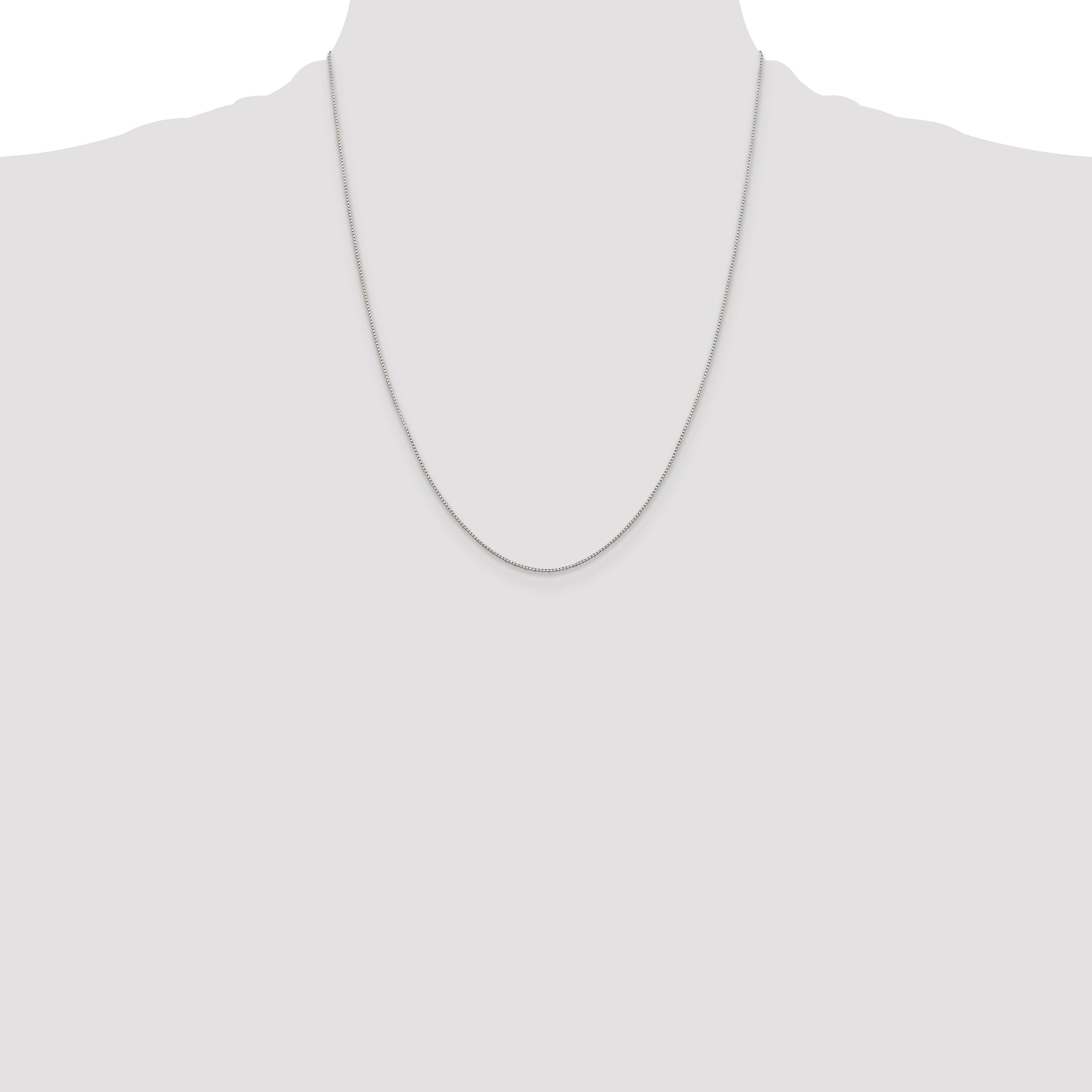 22 Inch Sterling Silver .8mm 8 Sided Diamond-Cut Box Chain Necklace