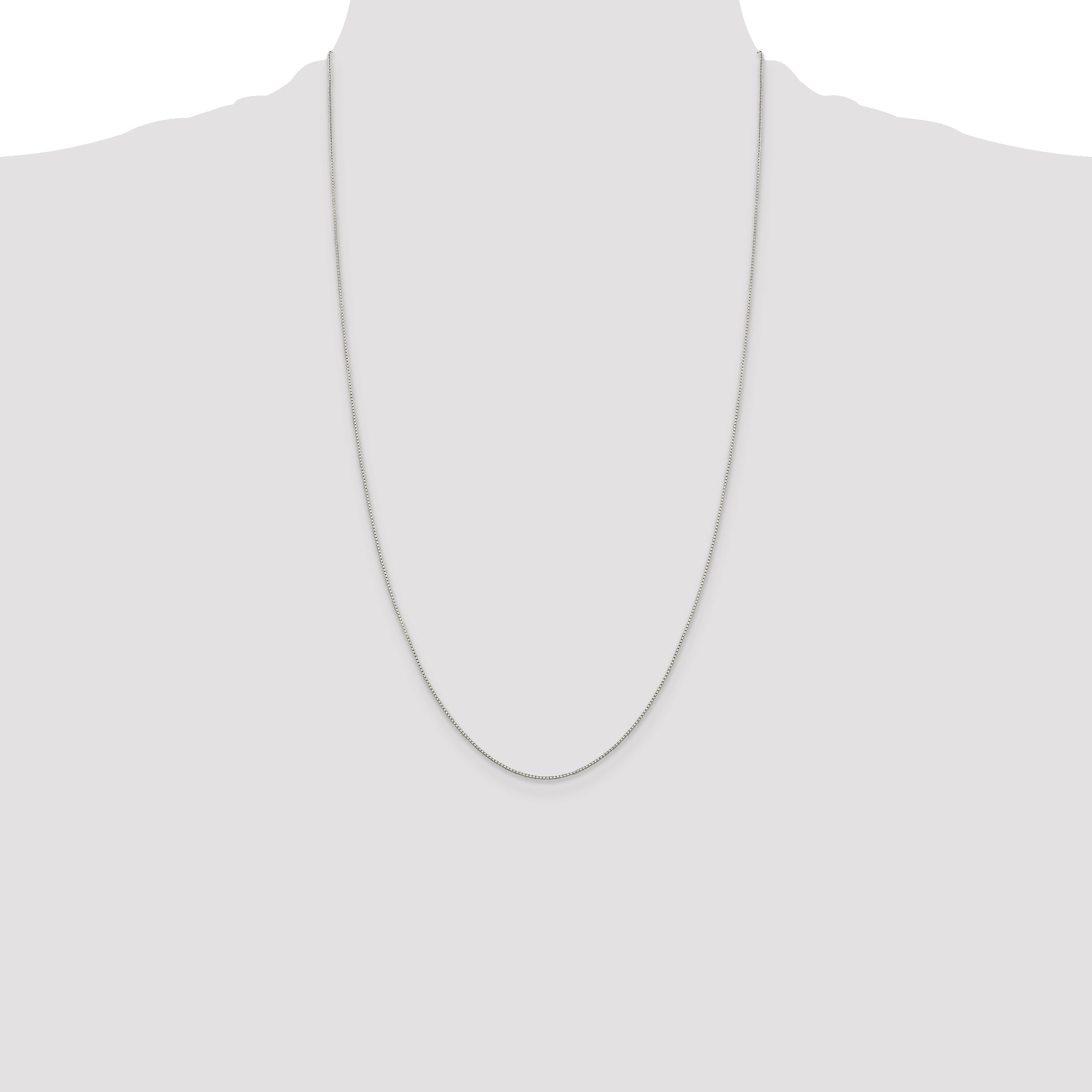 26 Inch Sterling Silver .8mm 8 Sided Diamond-Cut Box Chain Necklace