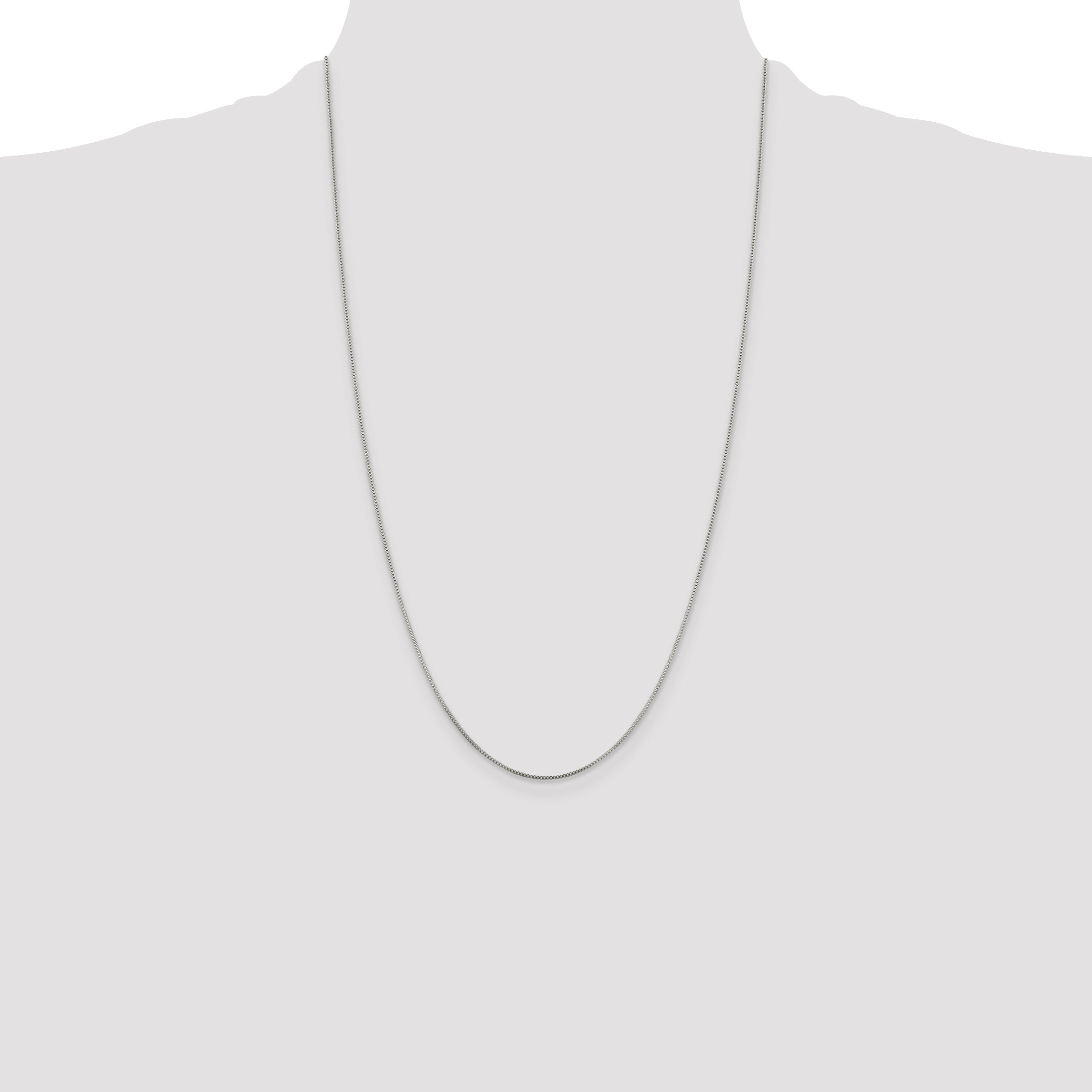 26 Inch Sterling Silver Rhodium-Plated .8mm Box Chain Necklace