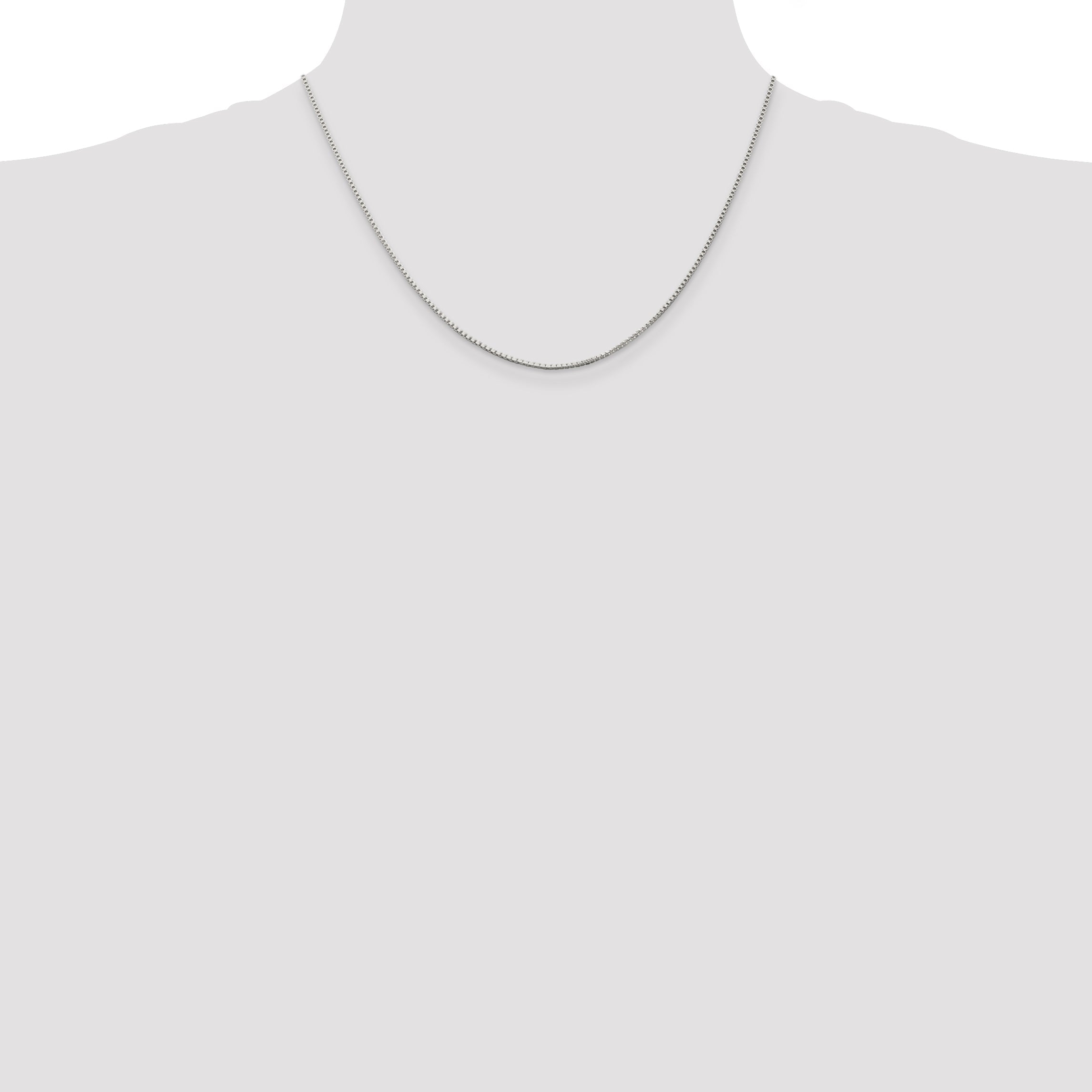 18 Inch Sterling Silver 1.25mm Box Chain Necklace