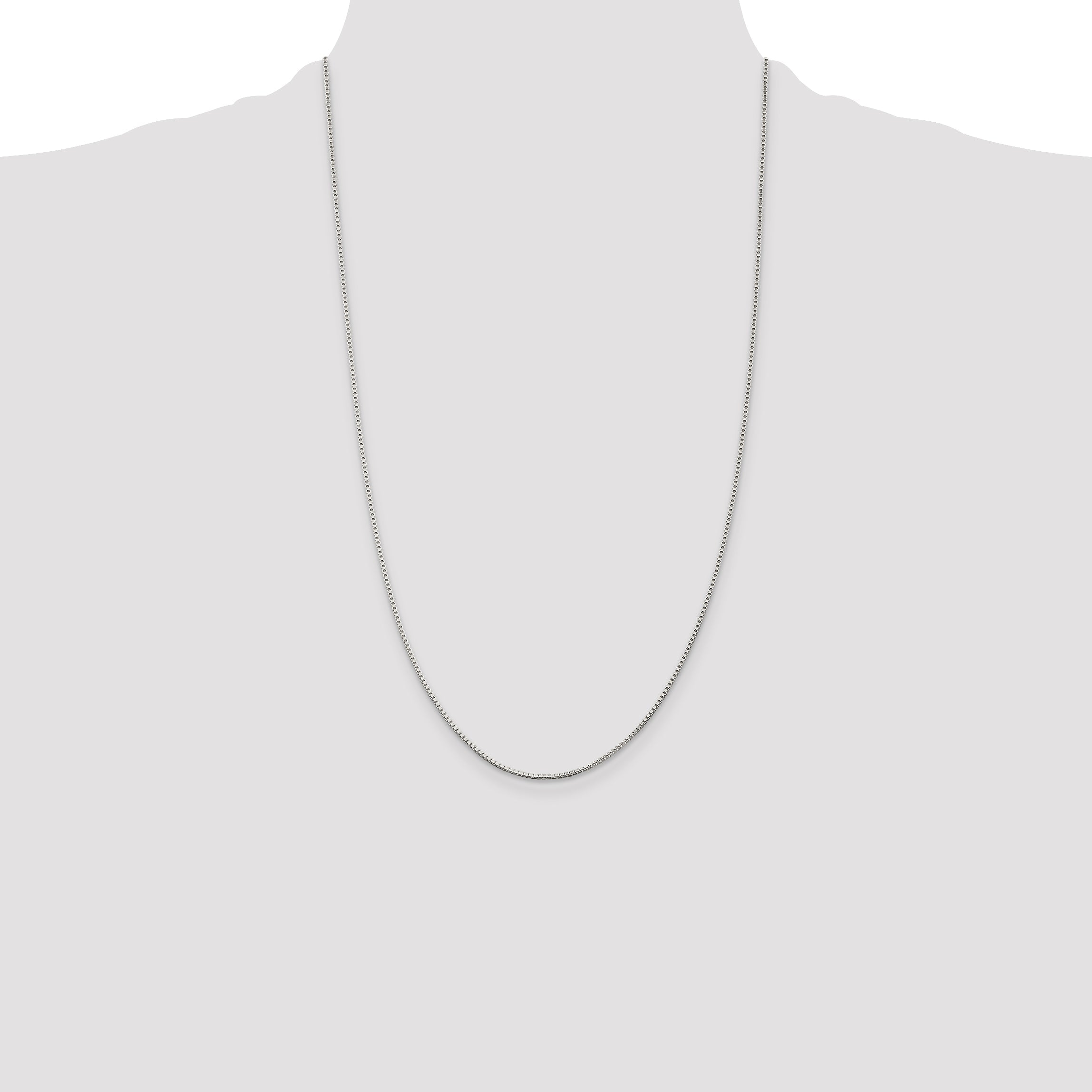26 Inch Sterling Silver 1.25mm Box Chain Necklace