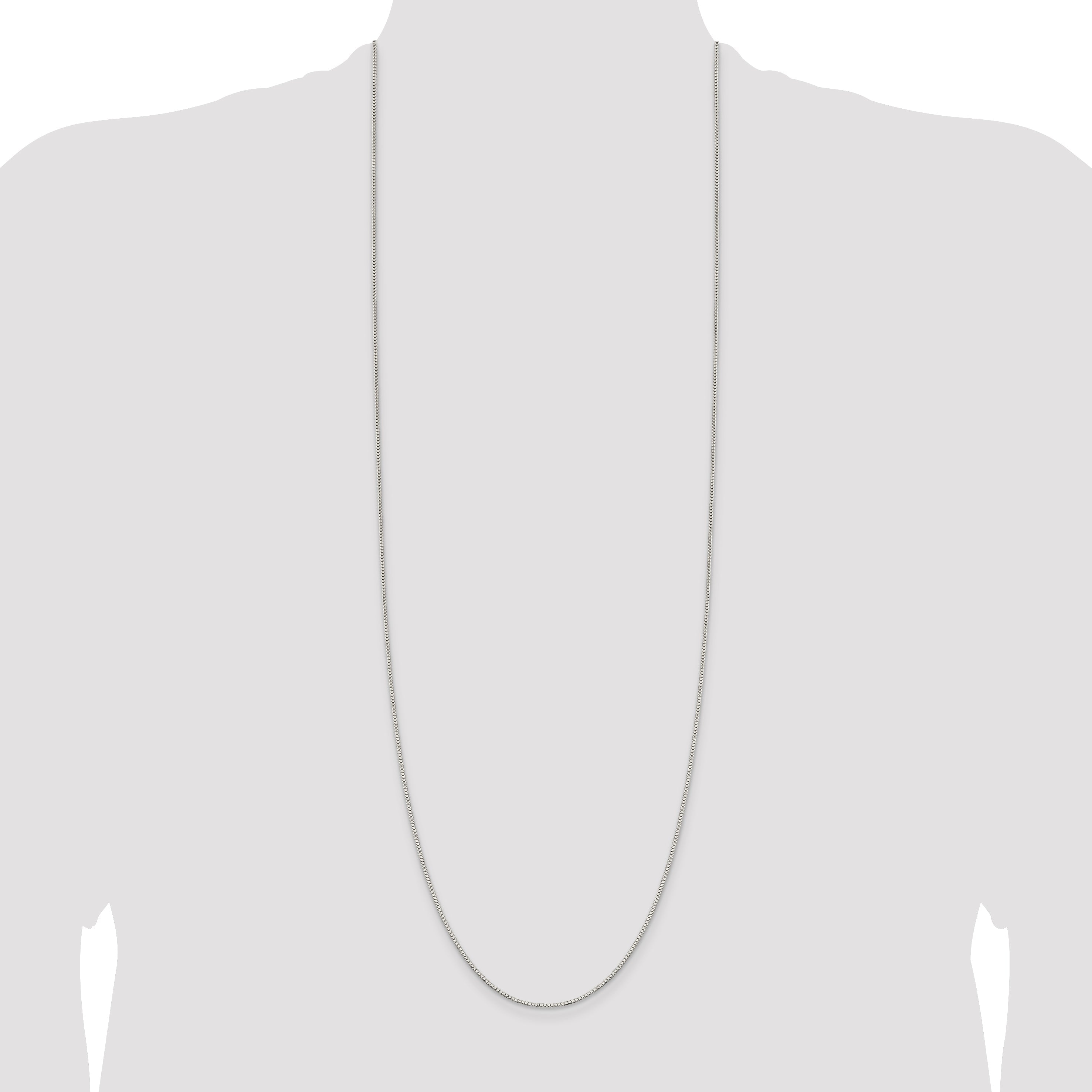 36 Inch Sterling Silver 1.25mm Box Chain Necklace