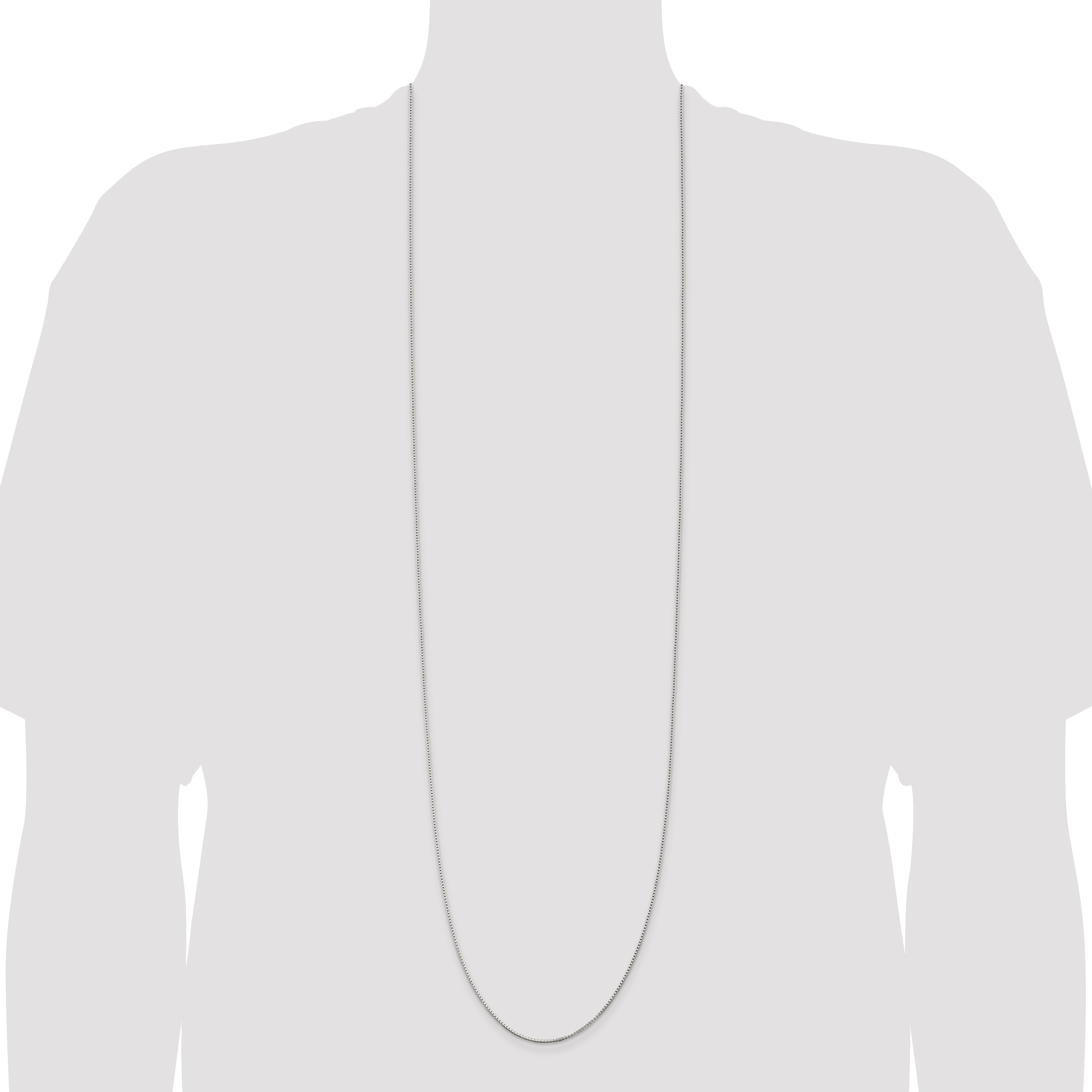 42 Inch Sterling Silver 1.25mm Box Chain Necklace