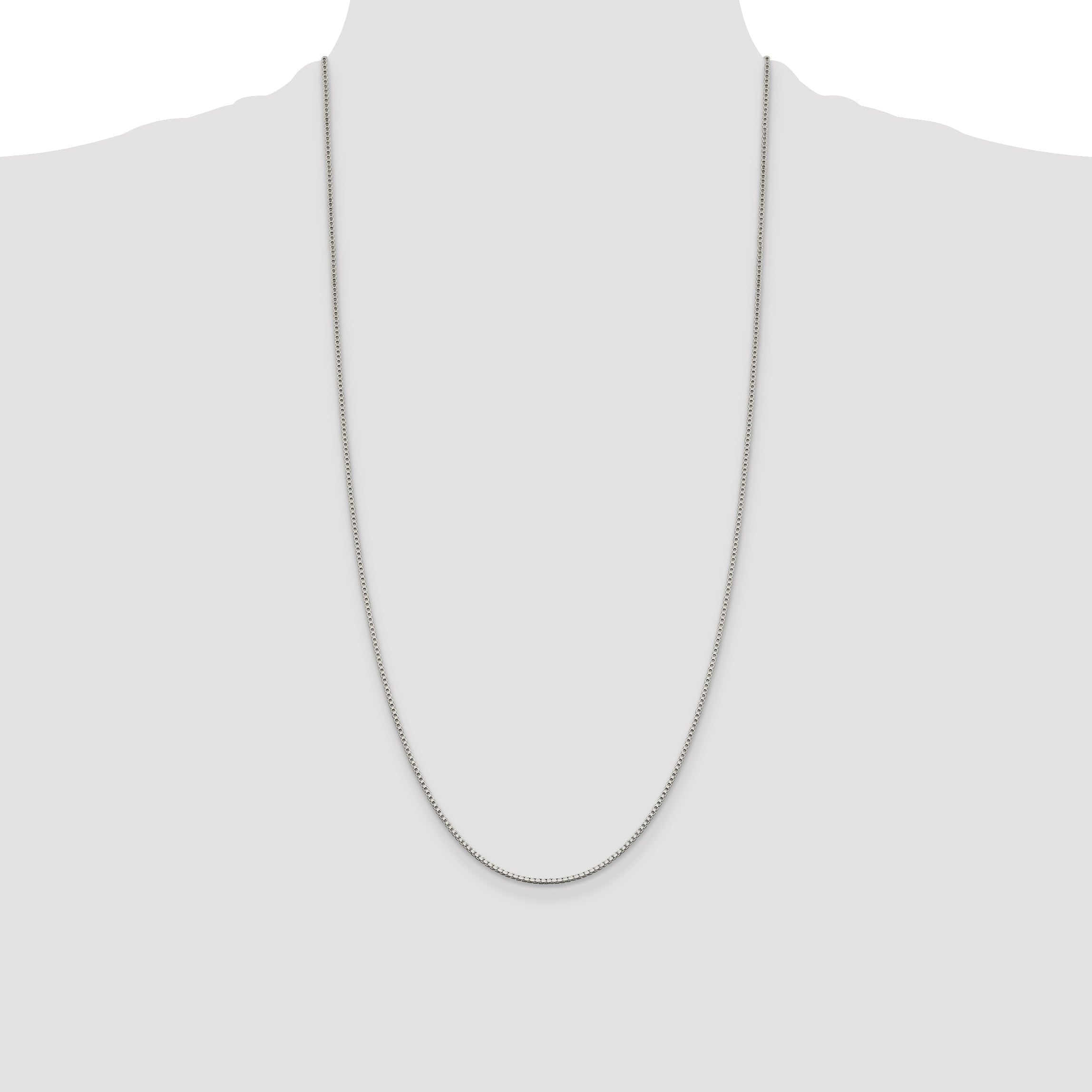 28 Inch Sterling Silver 1.4mm Box Chain Necklace