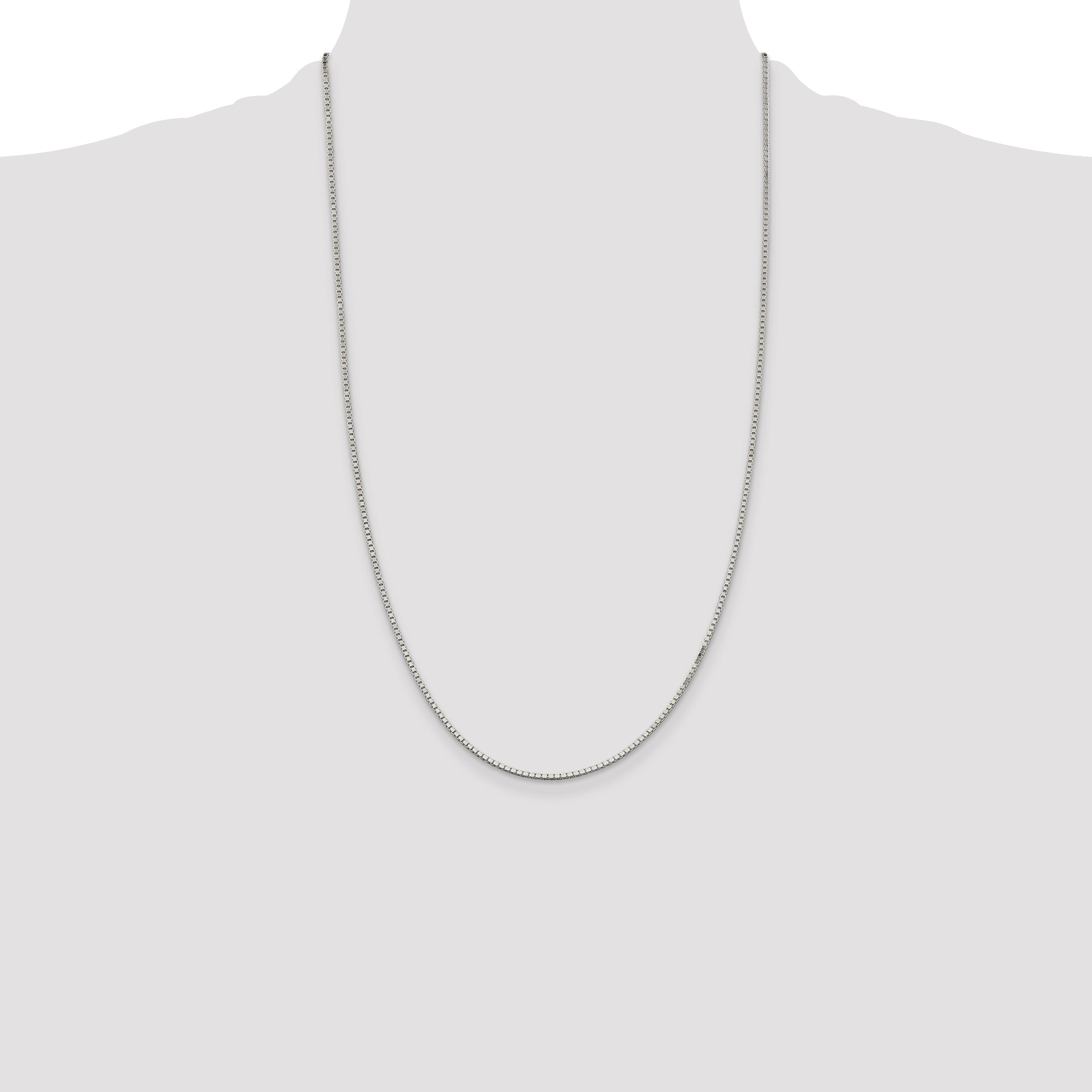 26 Inch Sterling Silver 1.5mm Box Chain Necklace