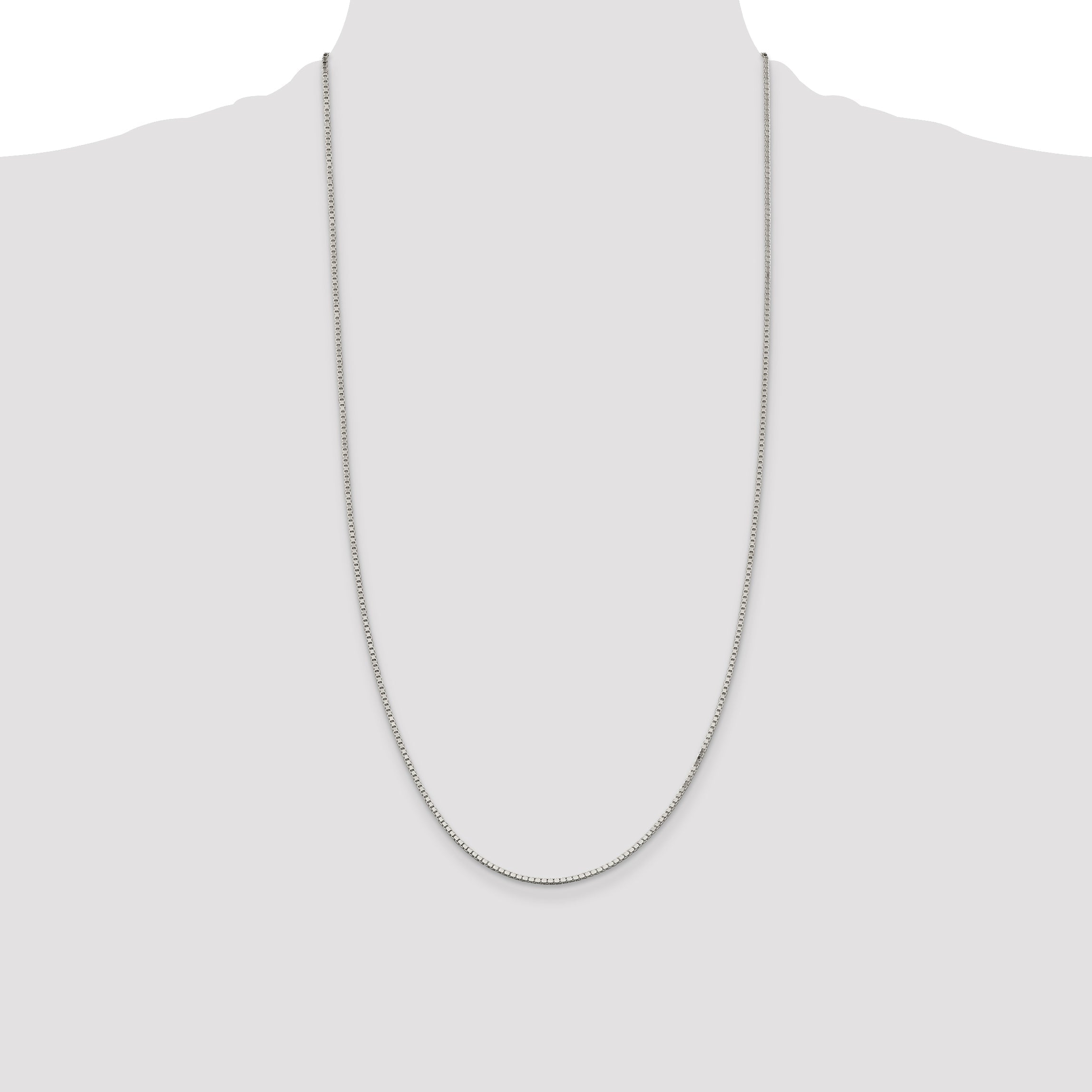 28 Inch Sterling Silver 1.5mm Box Chain Necklace