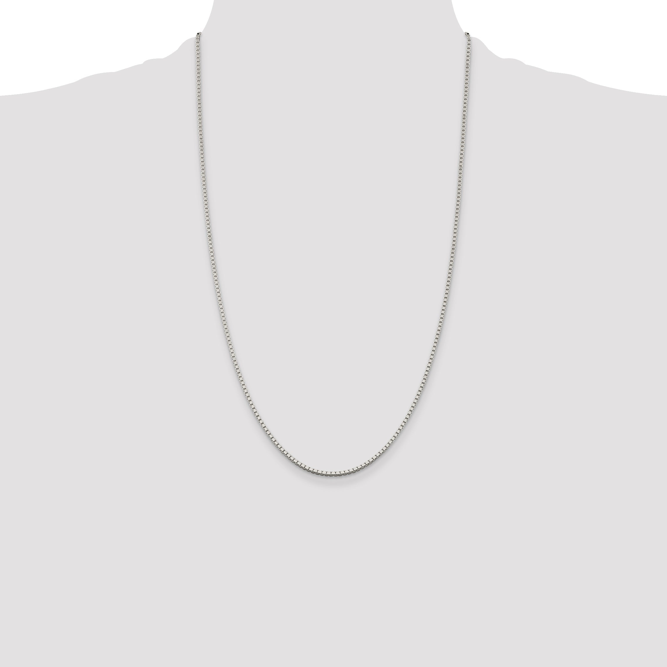 26 Inch Sterling Silver 1.75mm Box Chain Necklace