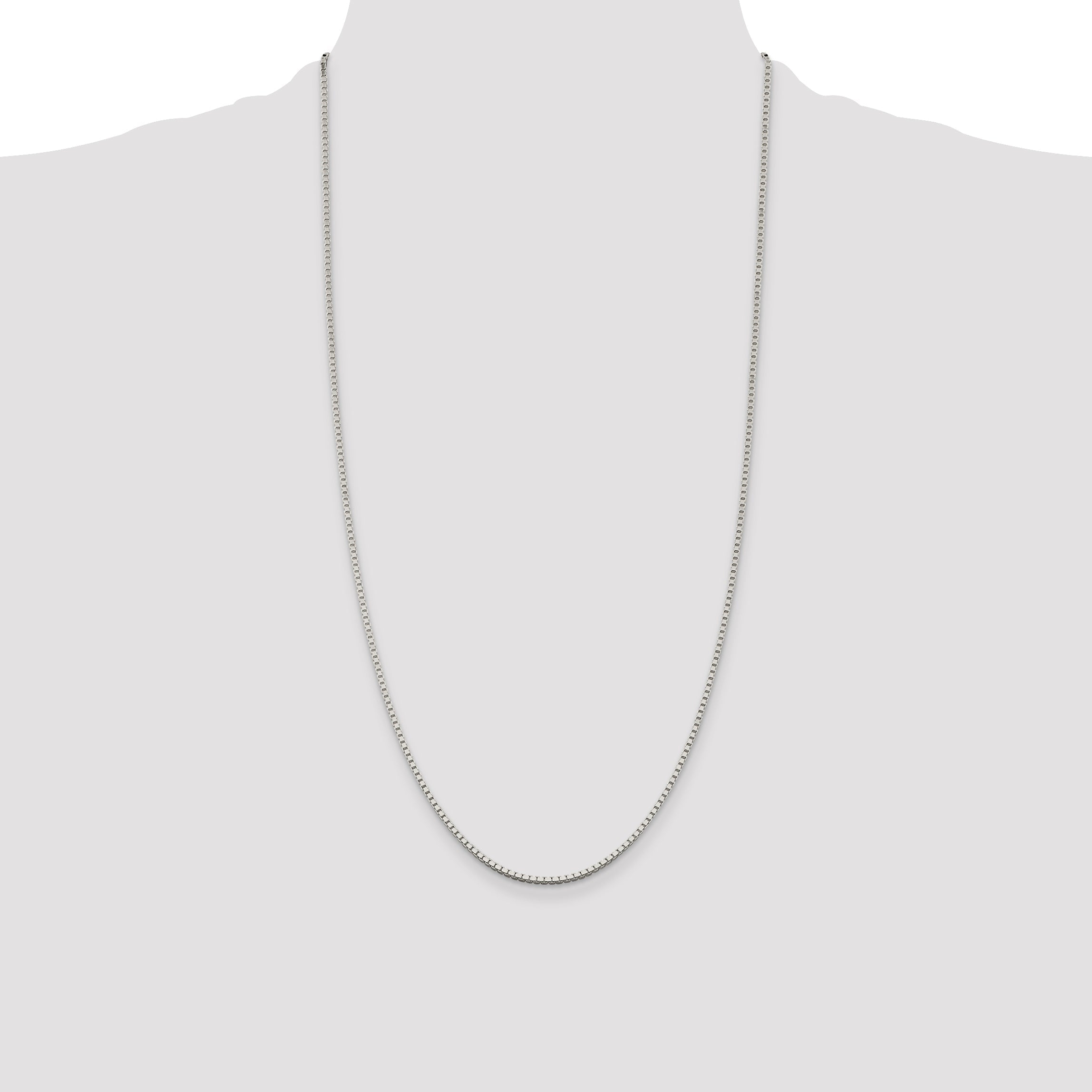 28 Inch Sterling Silver 1.75mm Box Chain Necklace