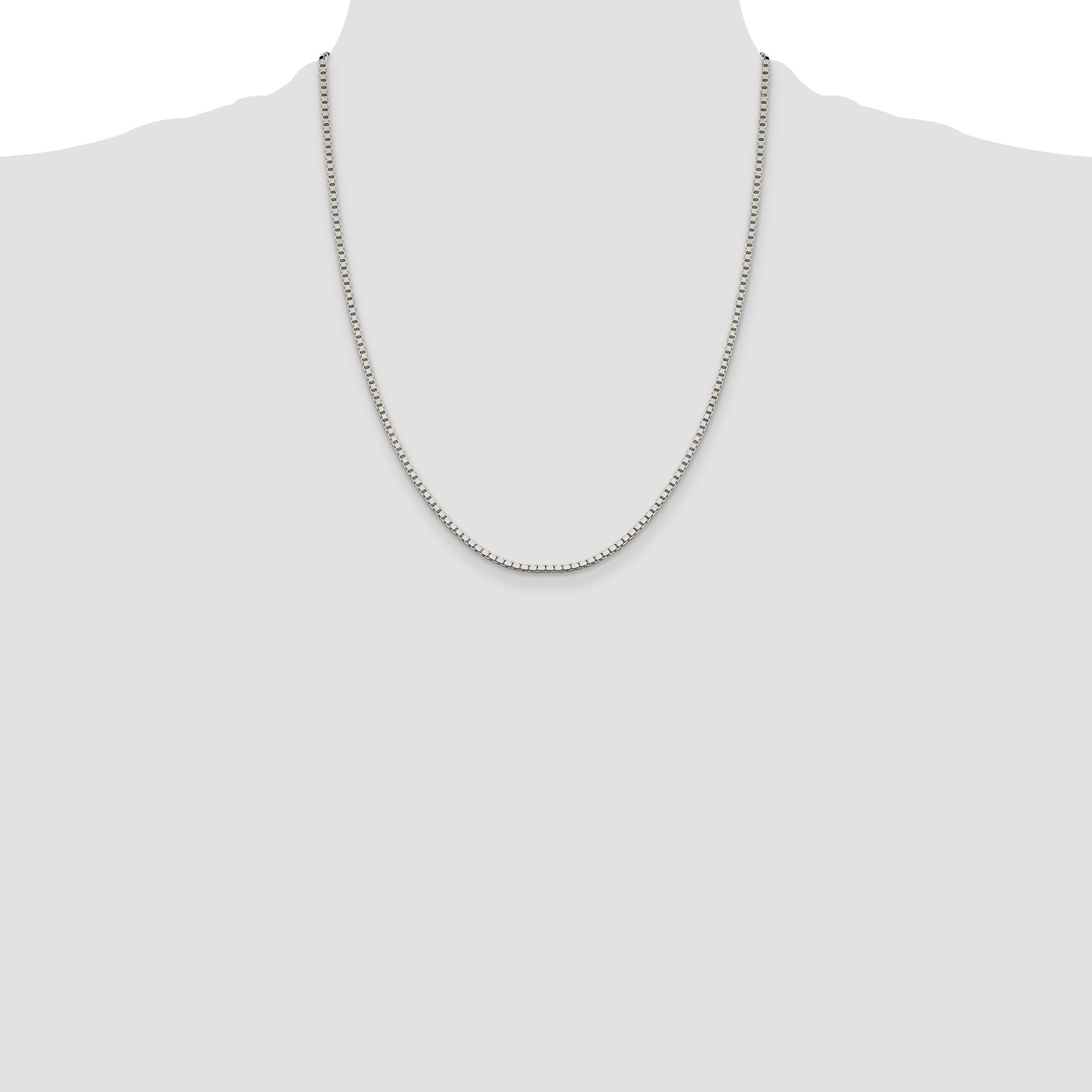 22 Inch Sterling Silver 1.9mm Box Chain W/4In Ext.