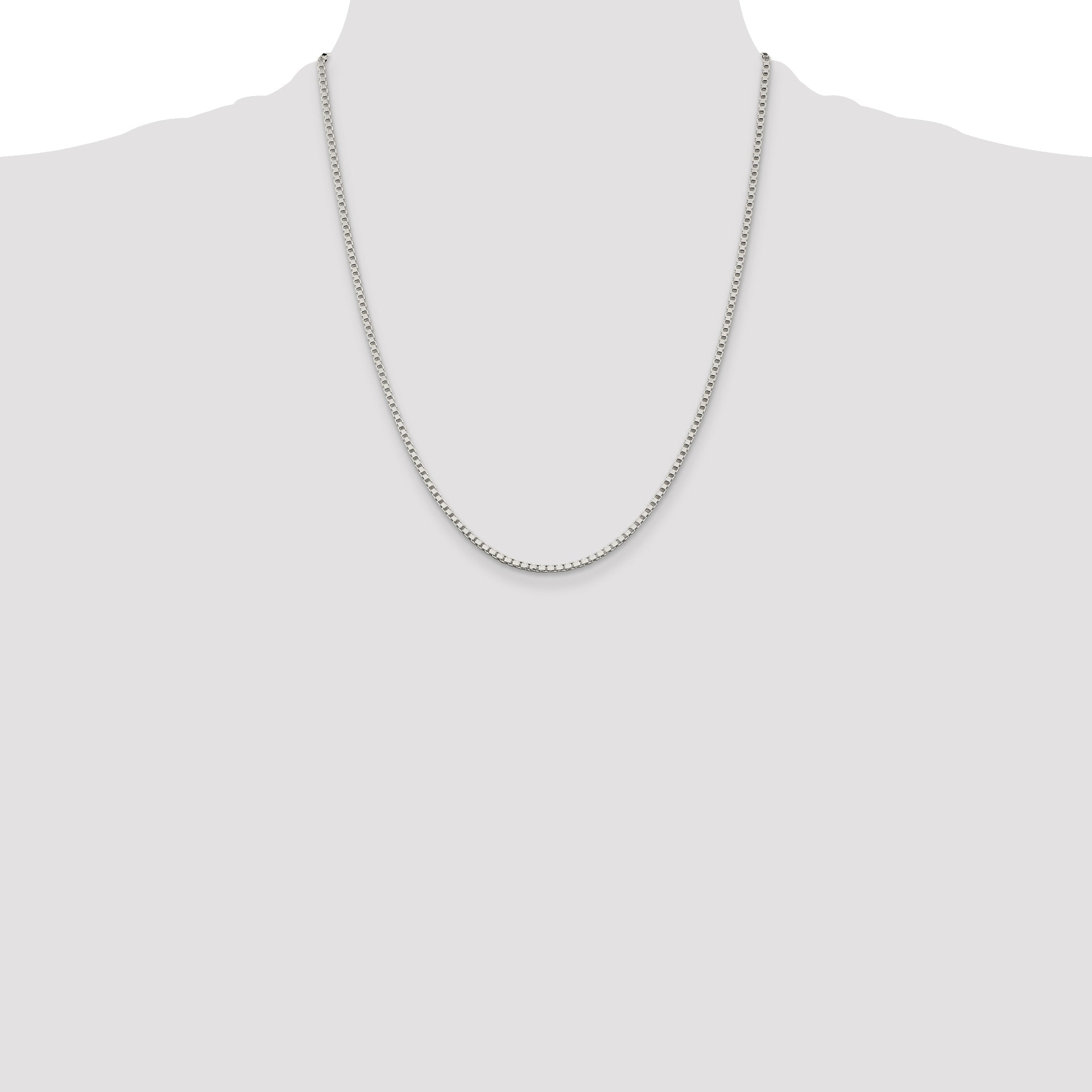 22 Inch Sterling Silver 2mm Box Chain W/4In Ext.