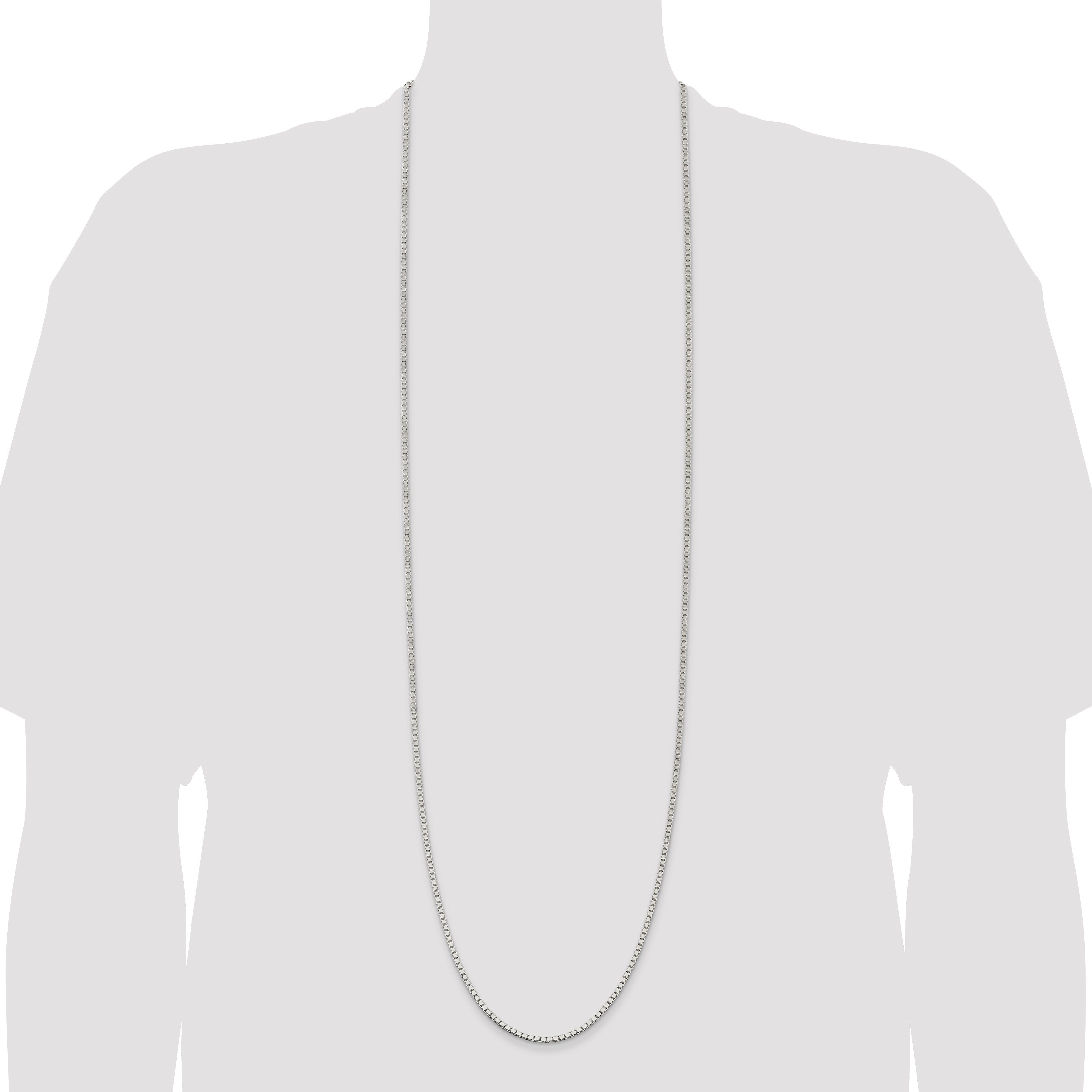 42 Inch Sterling Silver 2.5mm Box Chain Necklace