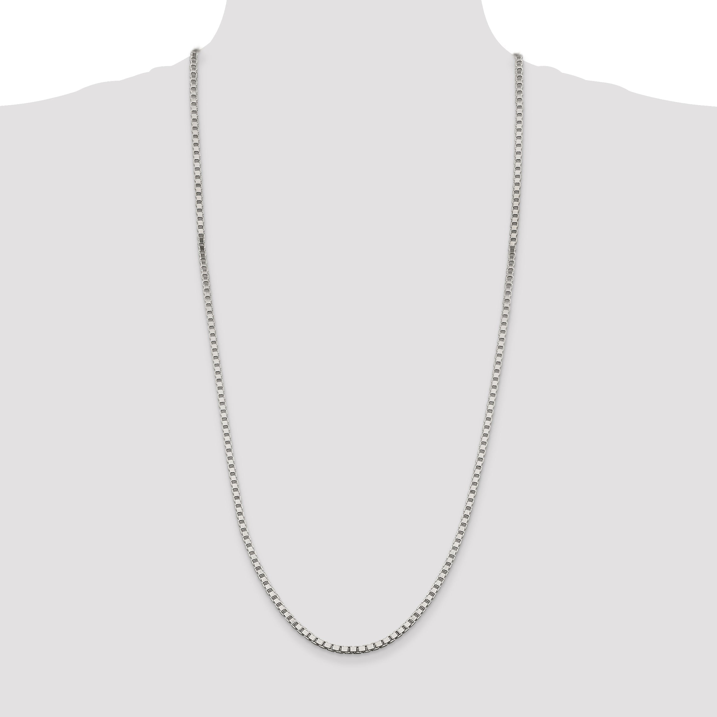 30 Inch Sterling Silver 3.25mm Box Chain Necklace