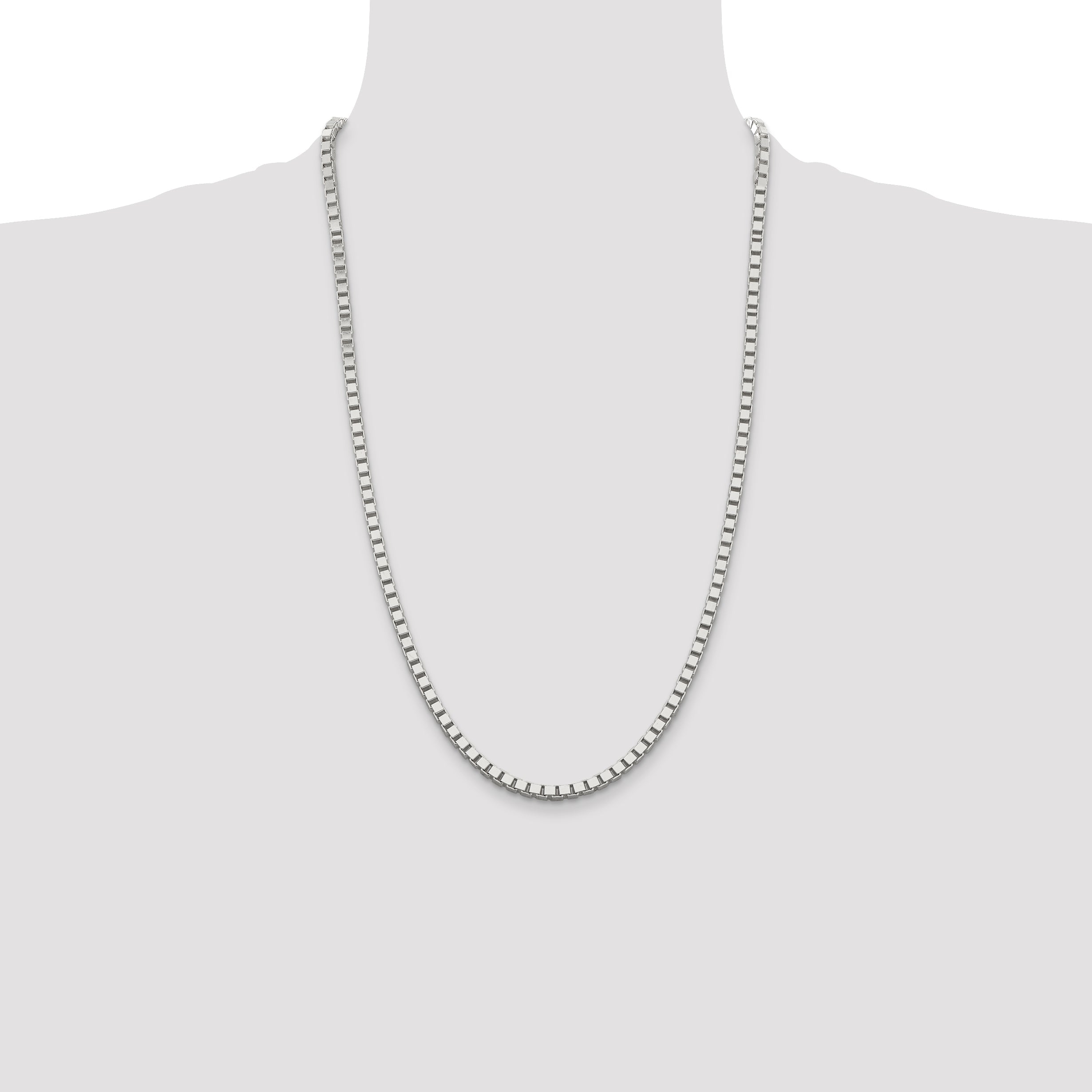 26 Inch Sterling Silver 3.75mm Box Chain Necklace