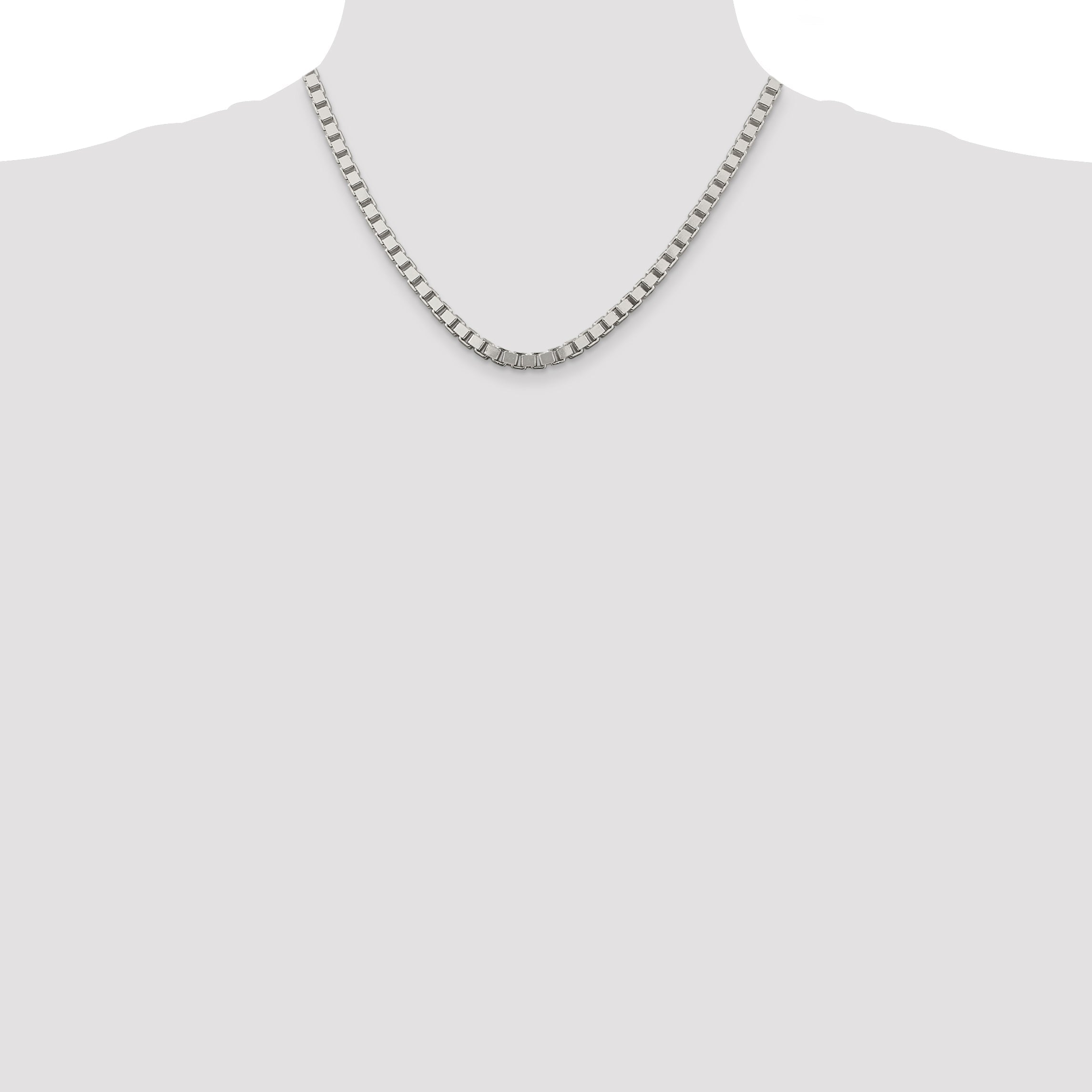 18 Inch Sterling Silver 4.5mm Box Chain Necklace